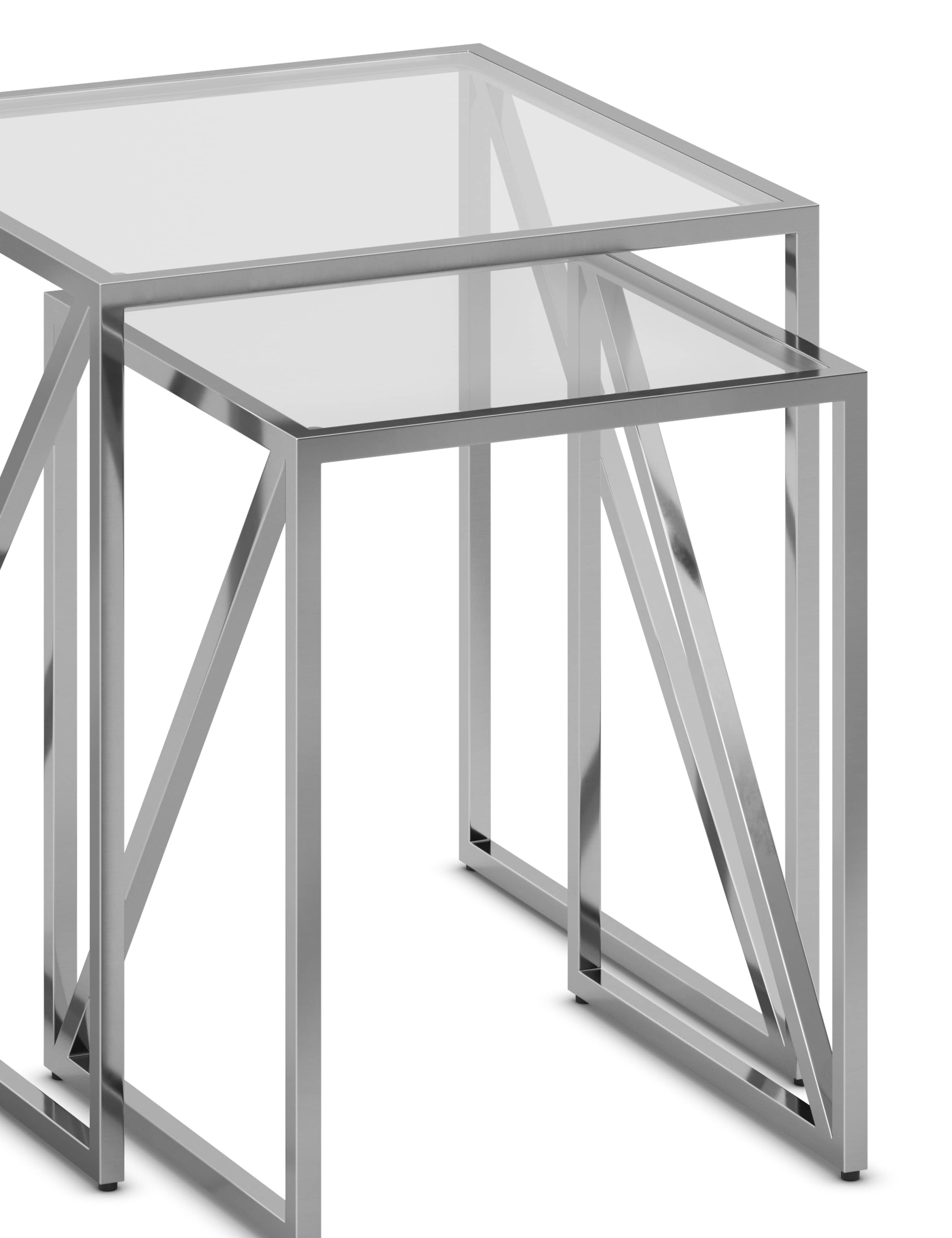 Milan Metal & Glass Nest of Tables 4 of 6