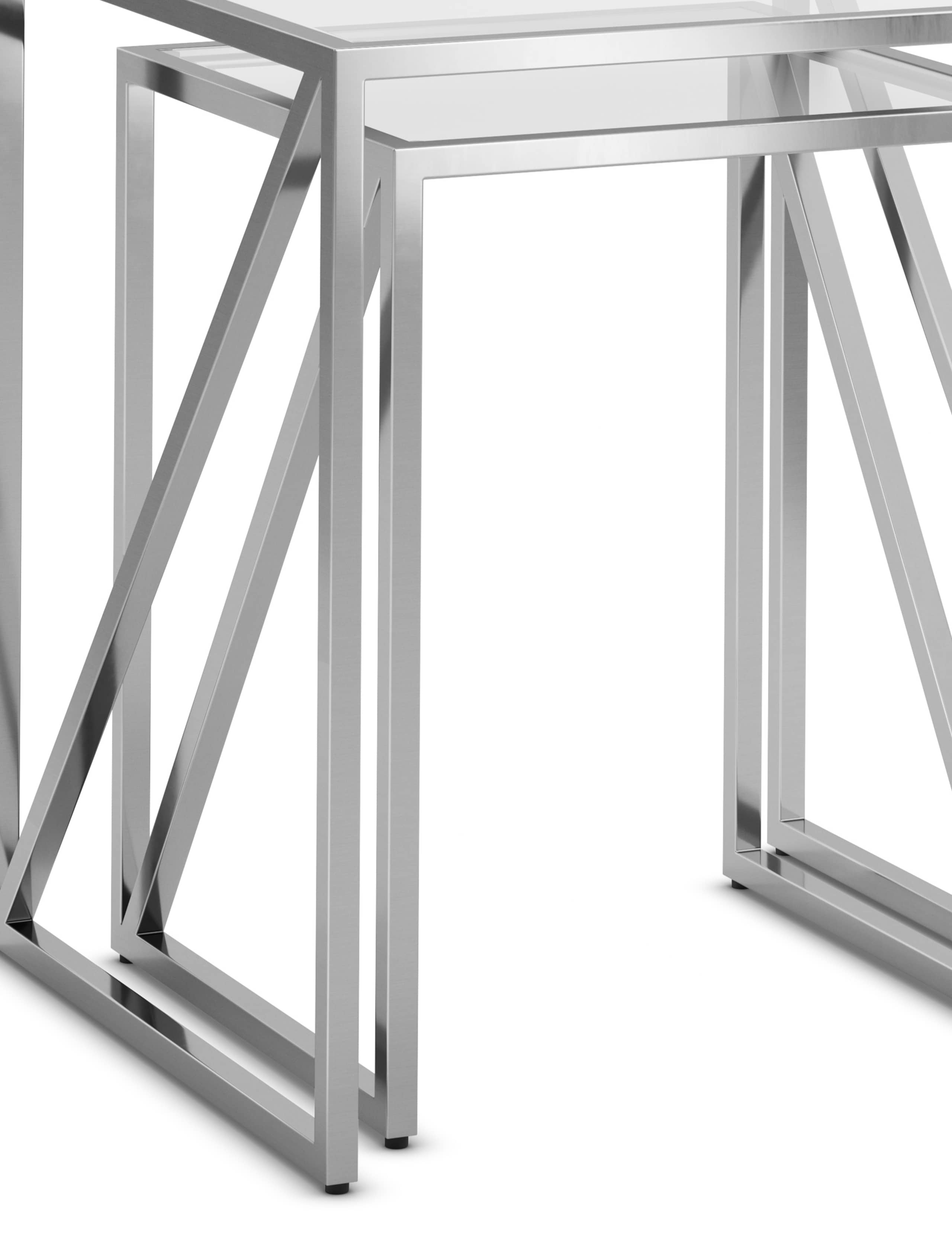 Milan Metal & Glass Nest of Tables 5 of 6