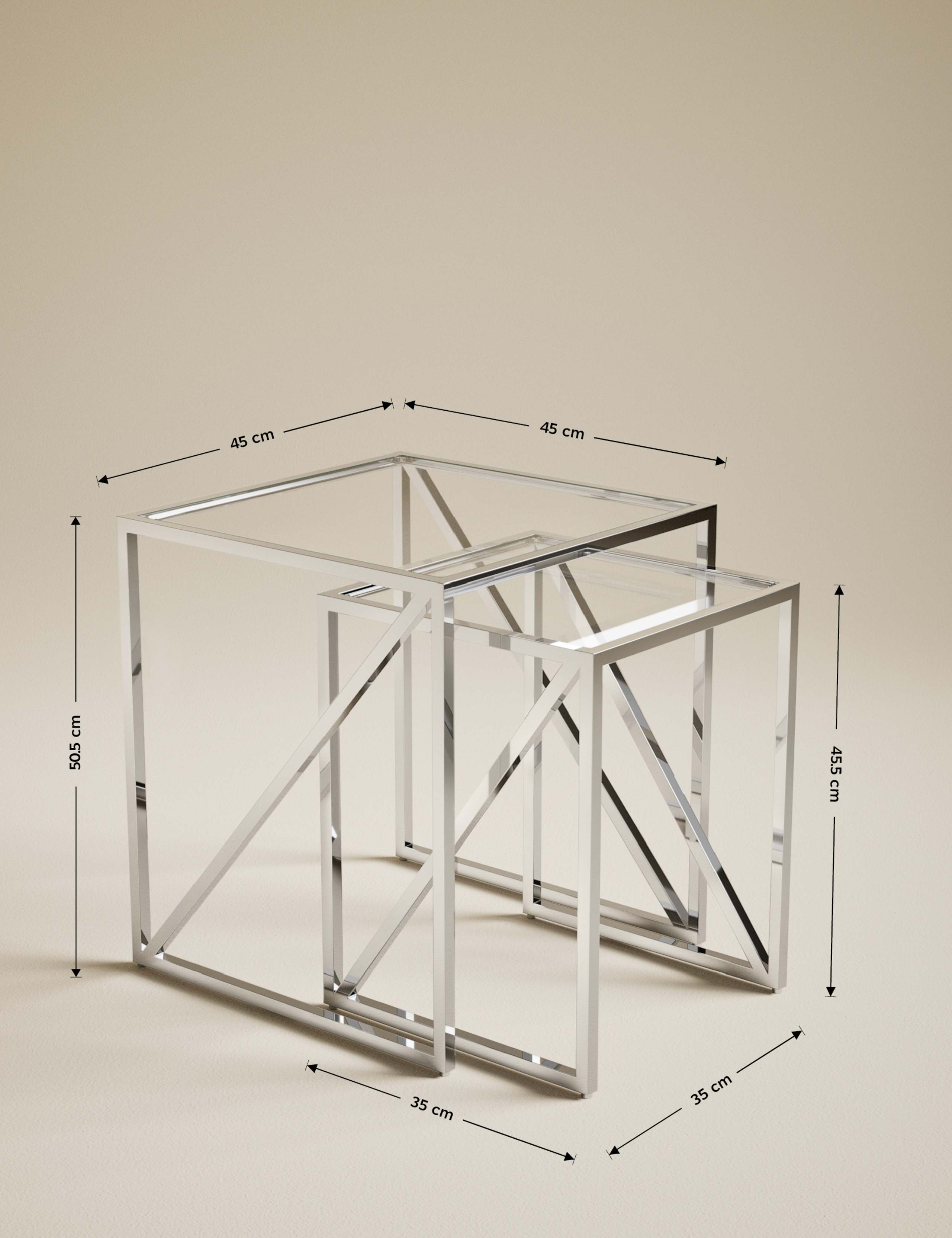 Milan Metal & Glass Nest of Tables 6 of 6