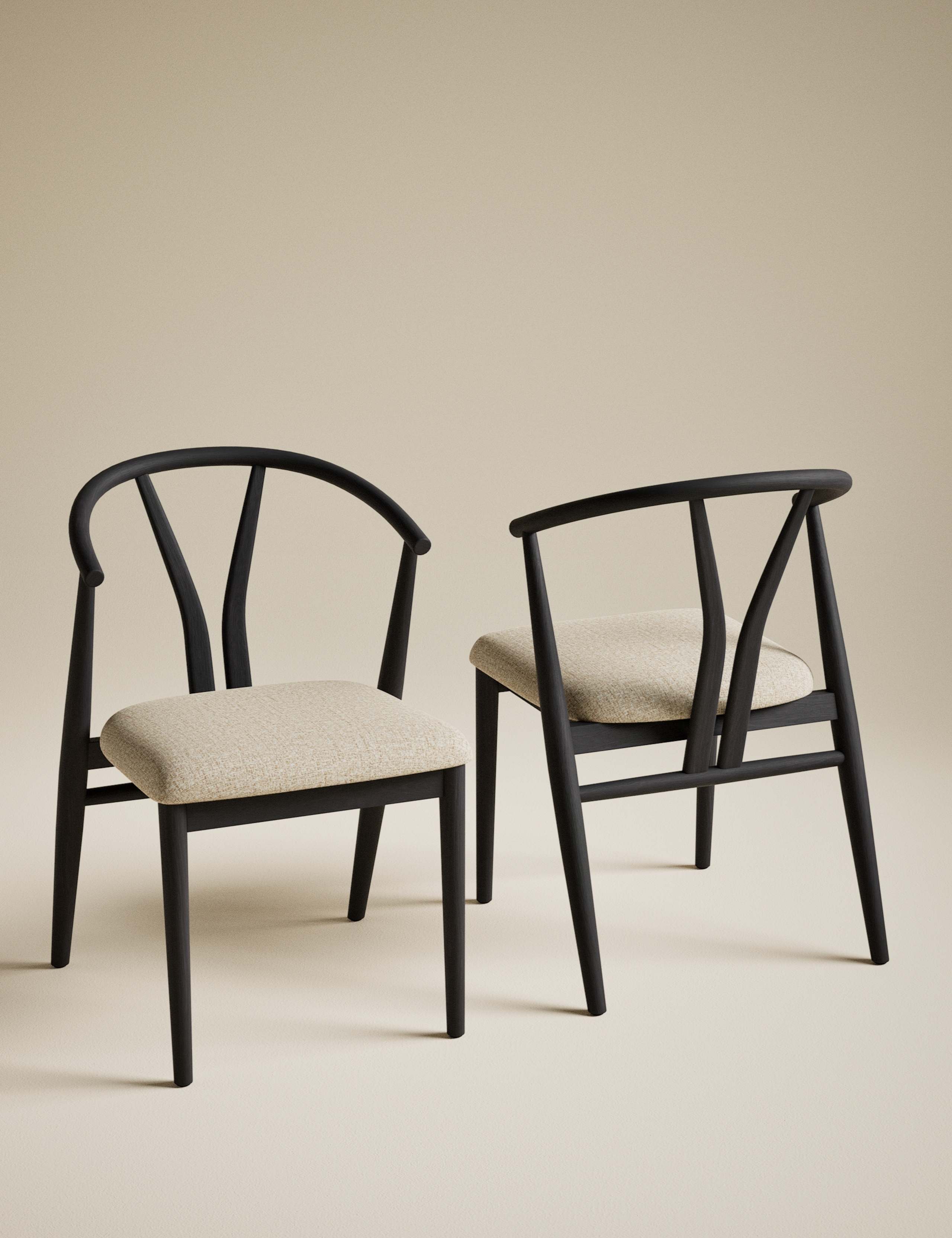 Set of 2 Wishbone Dining Chairs 3 of 8