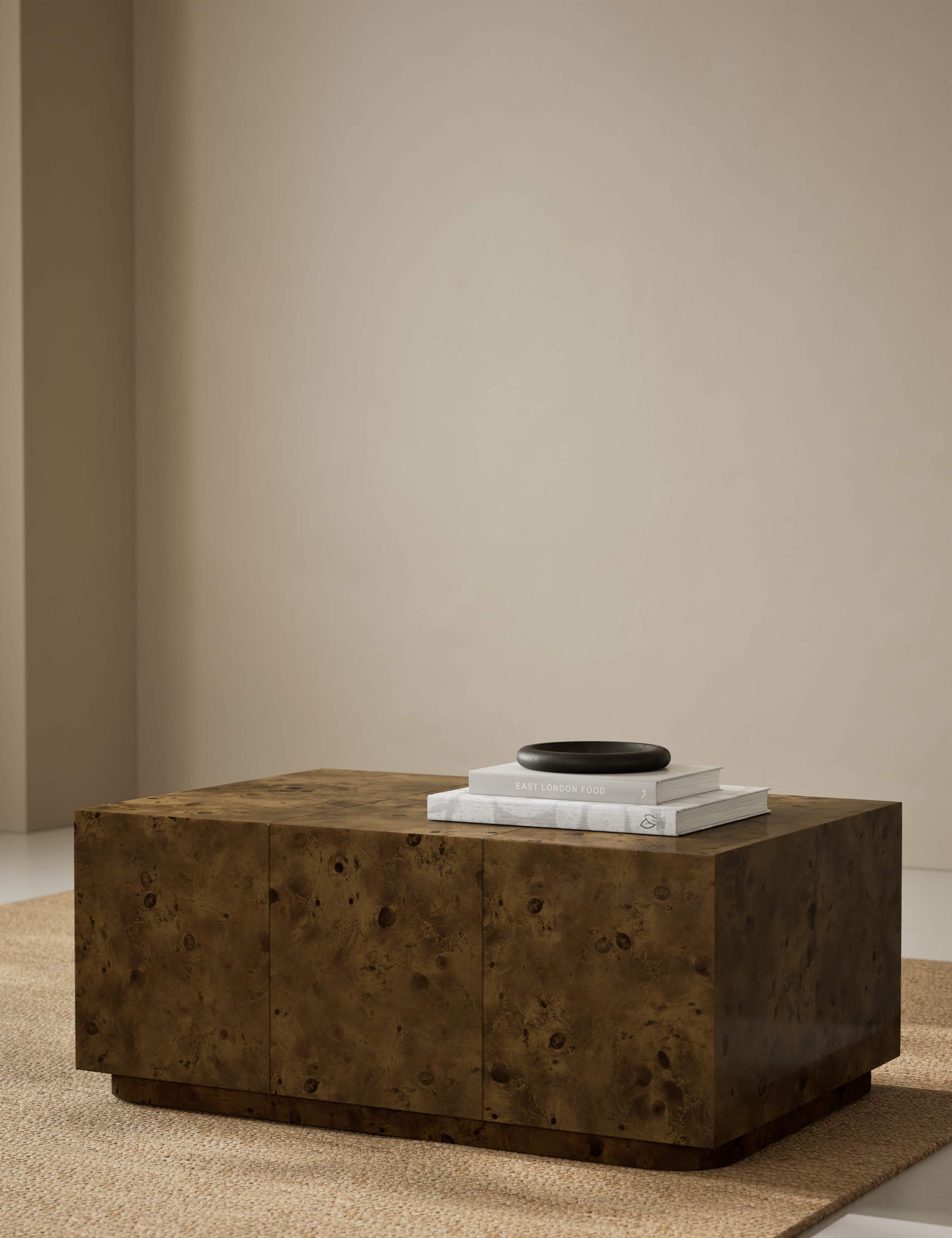 Burl Wood Rectangular Coffee Table 1 of 6