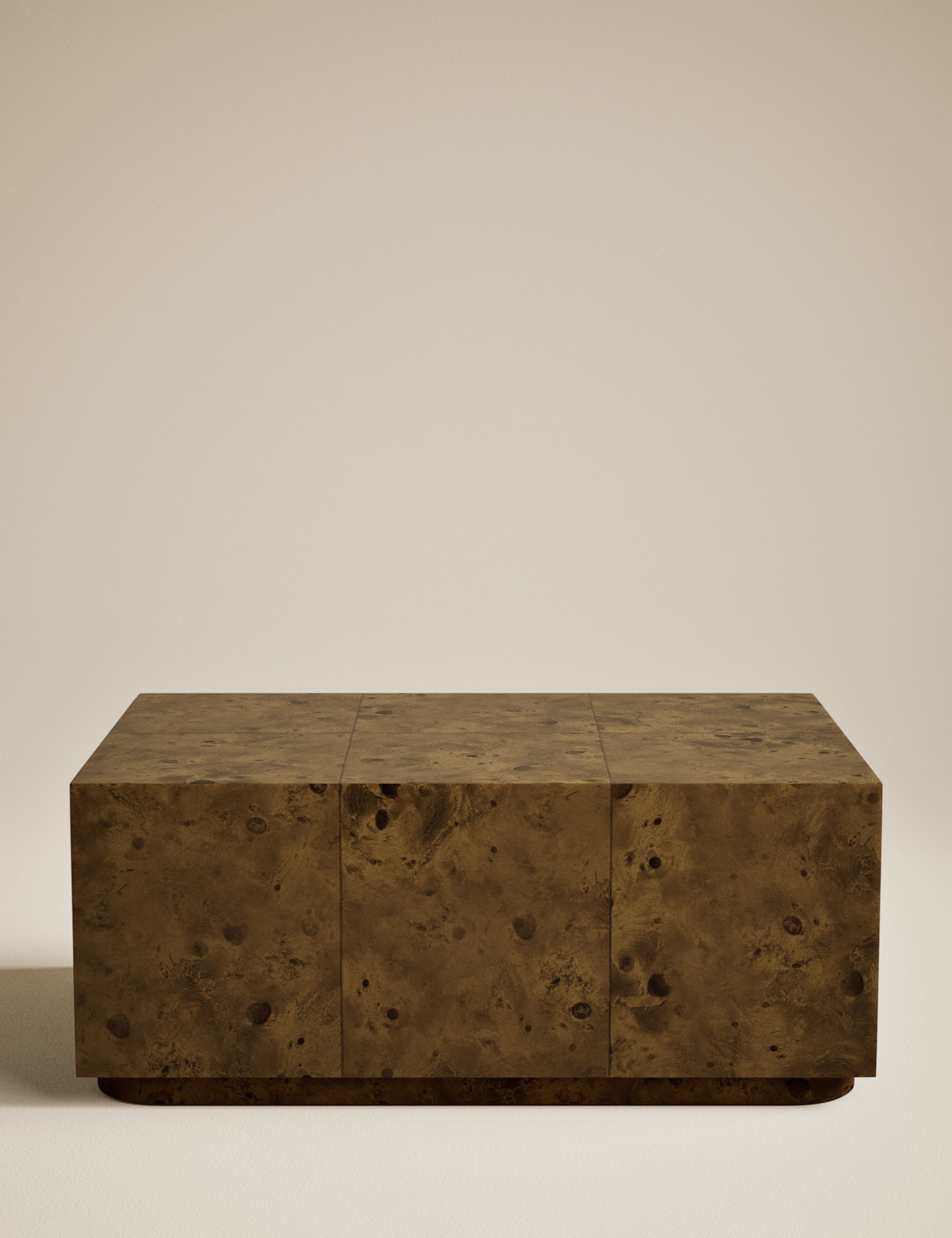 Burl Wood Rectangular Coffee Table 2 of 6