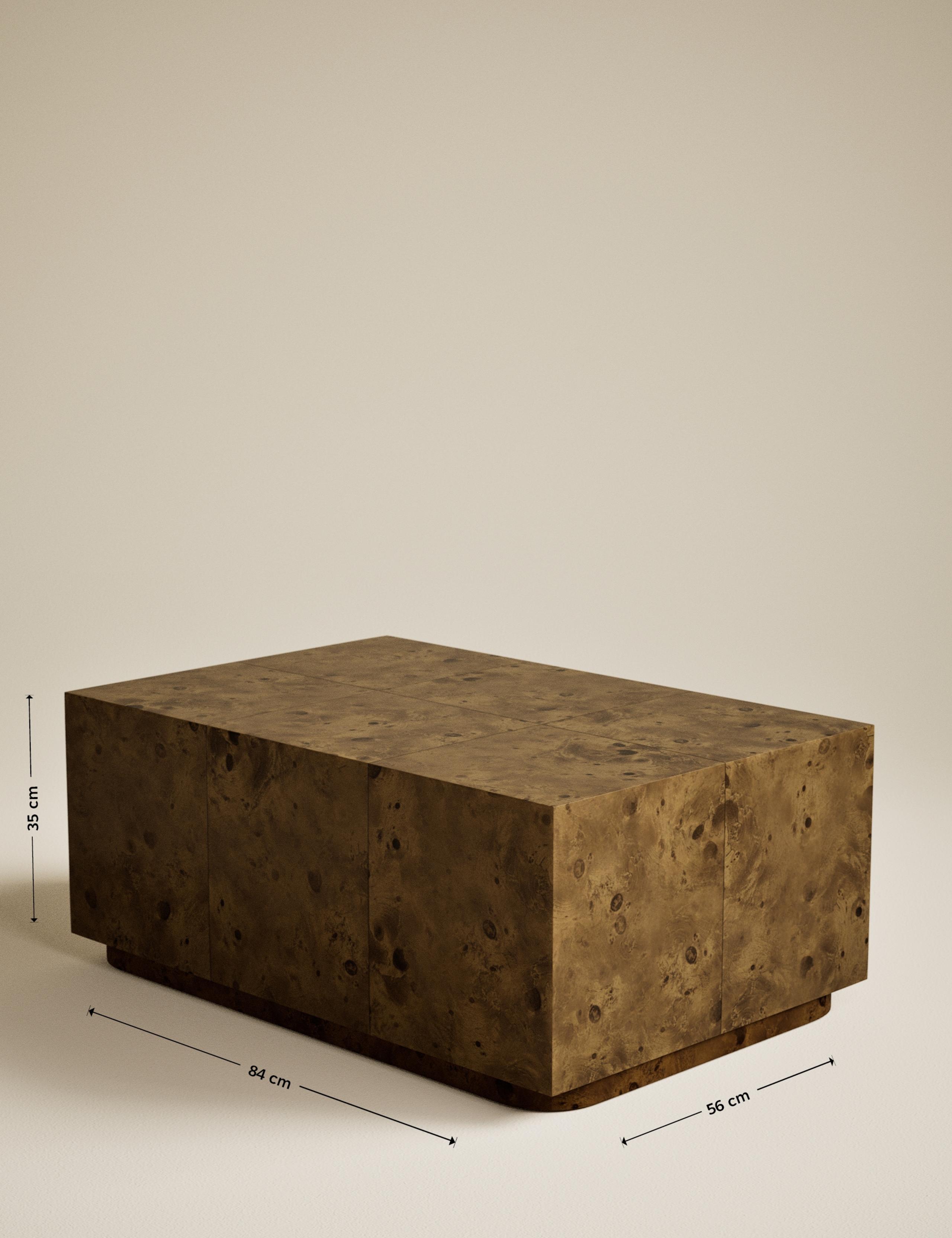 Burl Wood Rectangular Coffee Table 3 of 6