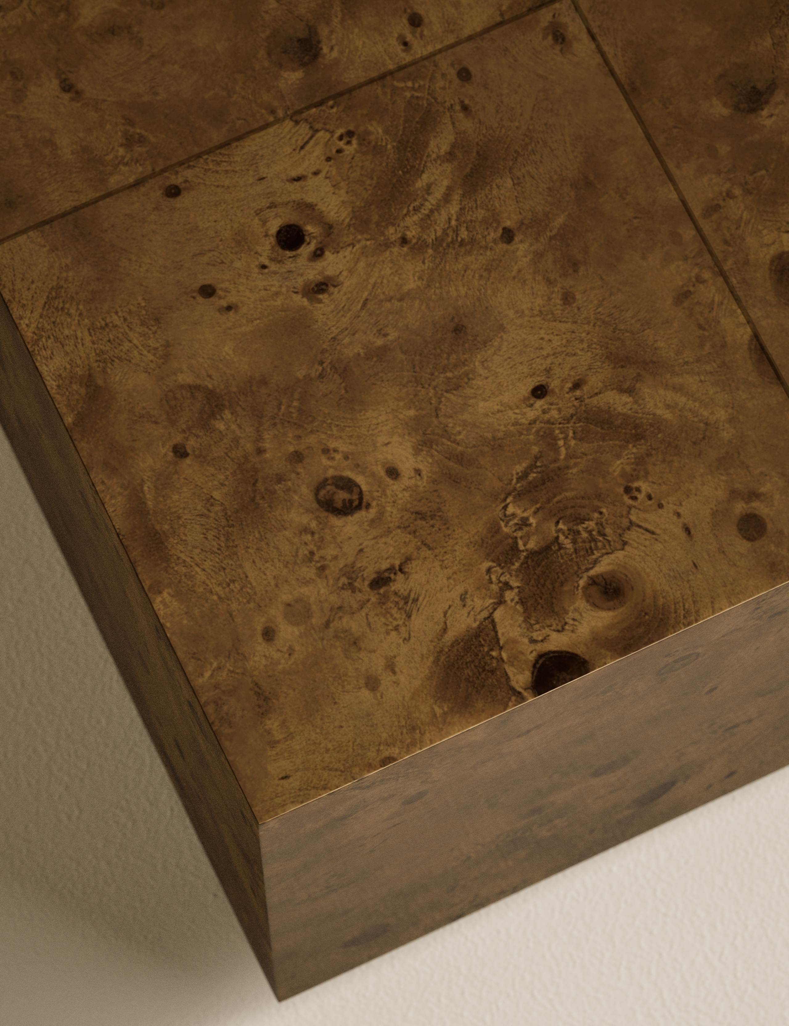 Burl Wood Rectangular Coffee Table 4 of 6