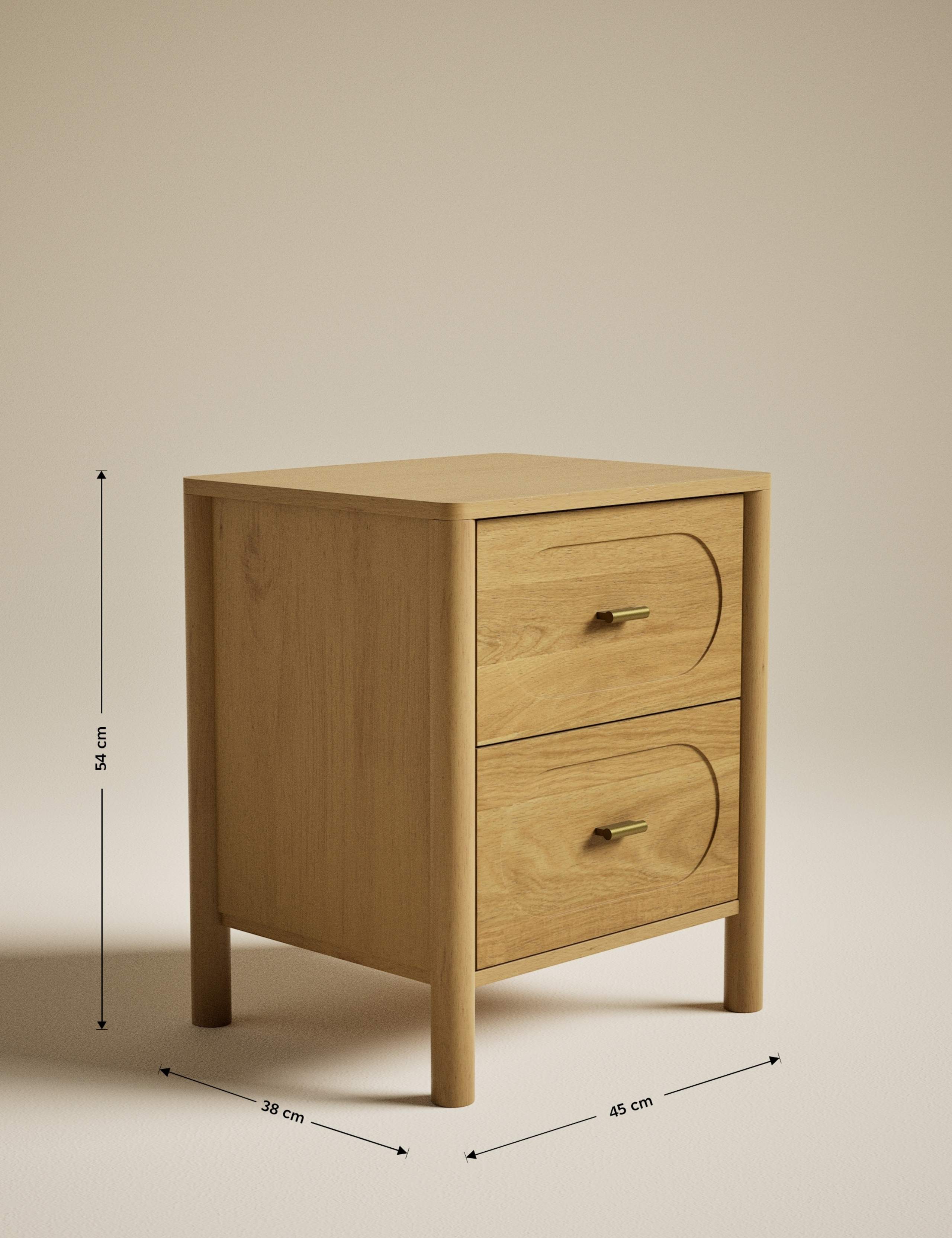 Giles 2 Drawer Bedside Table 3 of 6