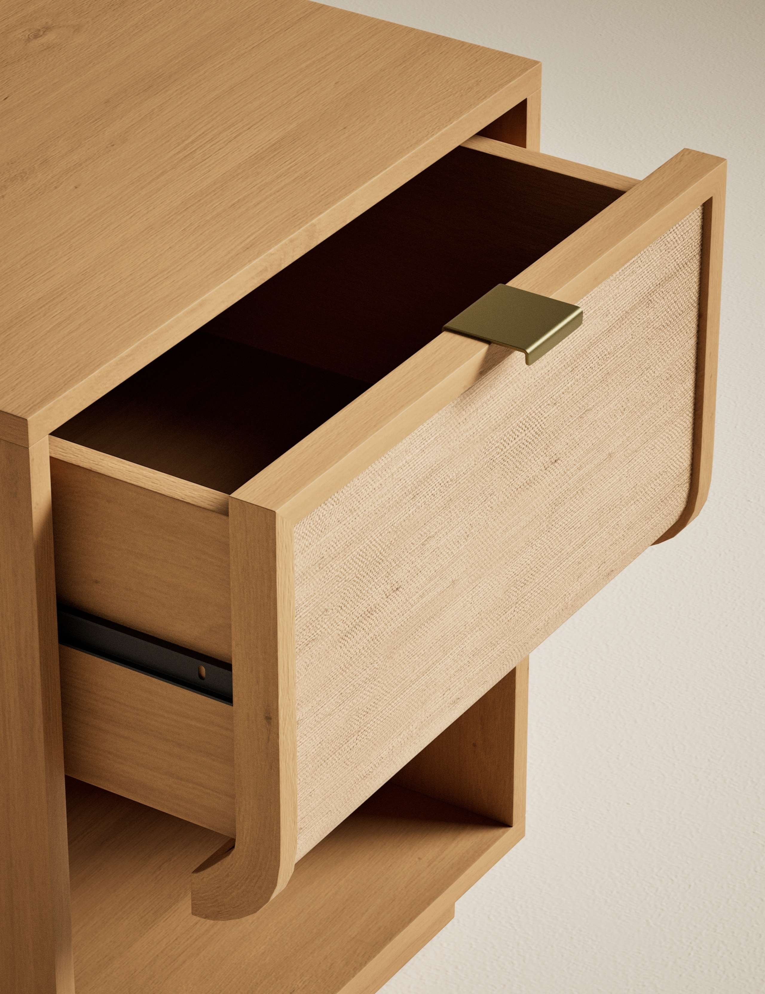 Woven Front Bedside Table 4 of 7