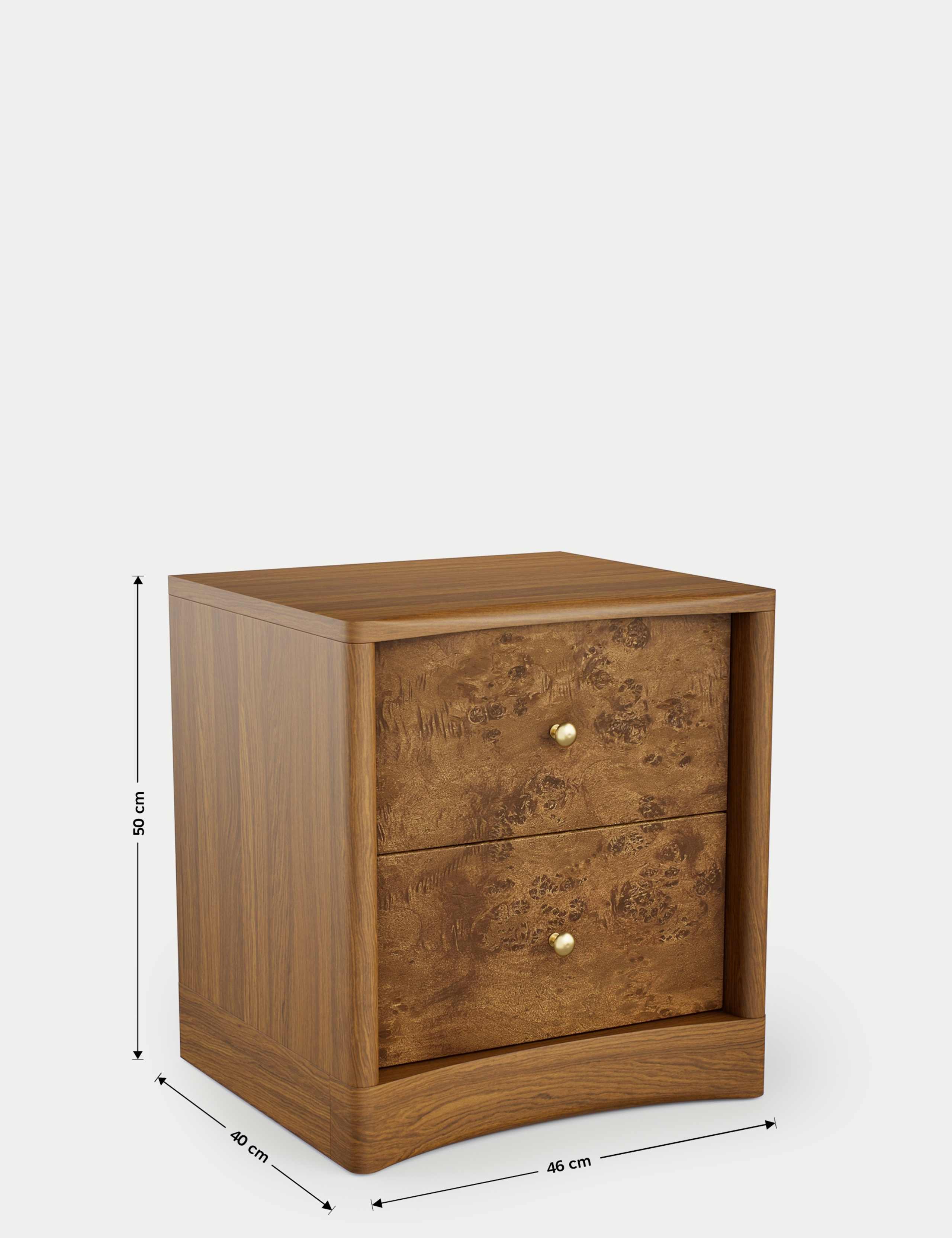 Burl Bedside Table 4 of 6