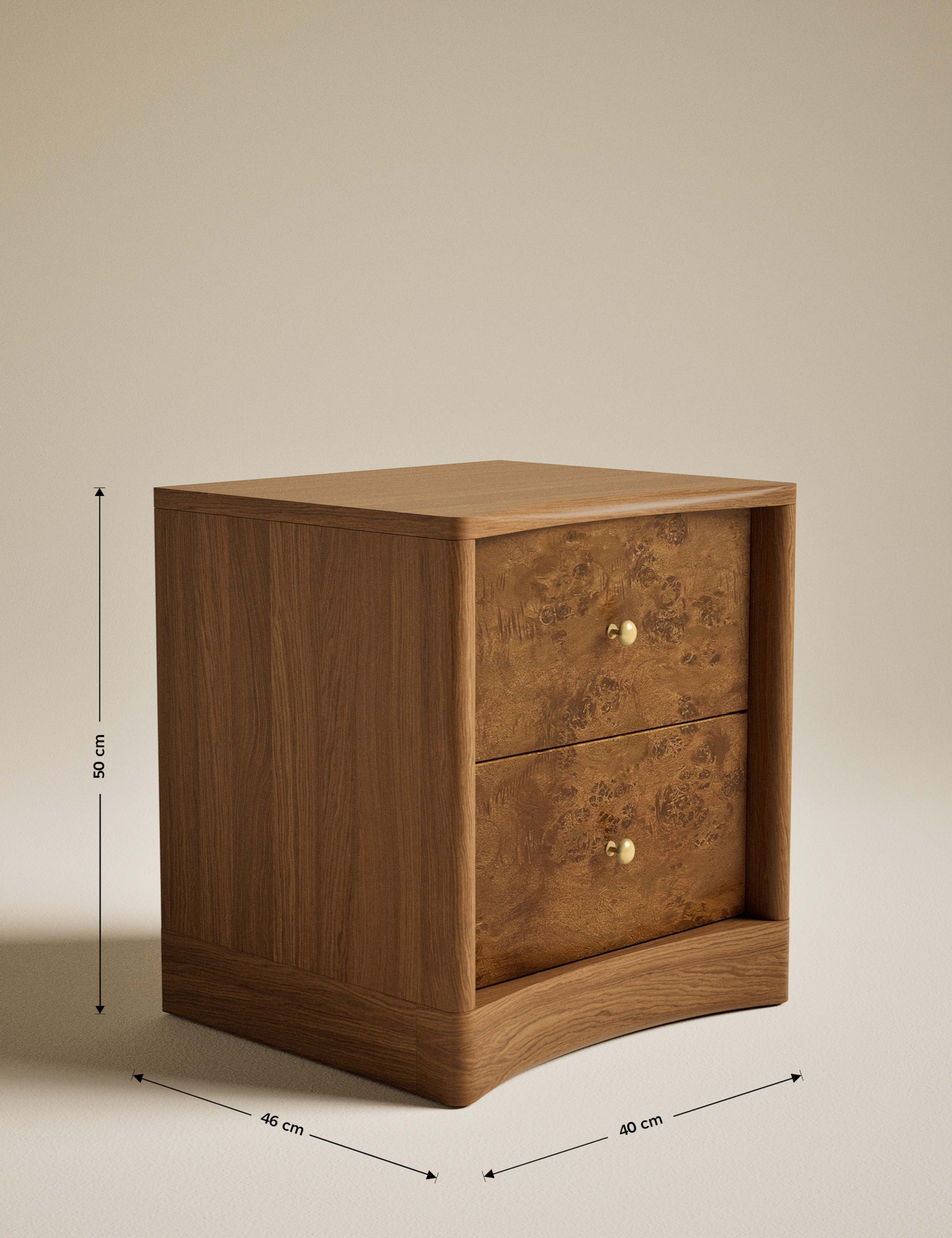 Burl Bedside Table 7 of 7