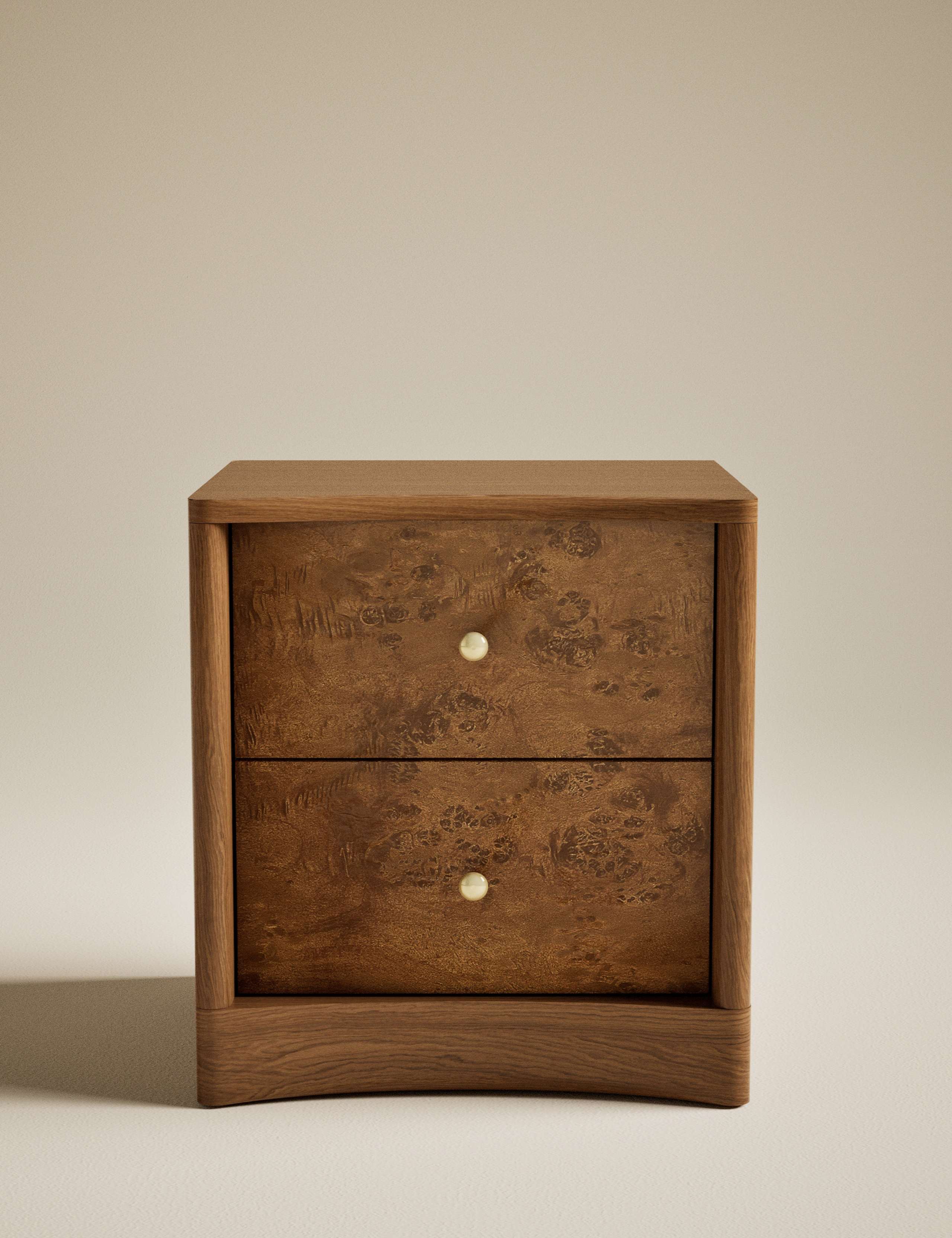 Burl Bedside Table 2 of 7