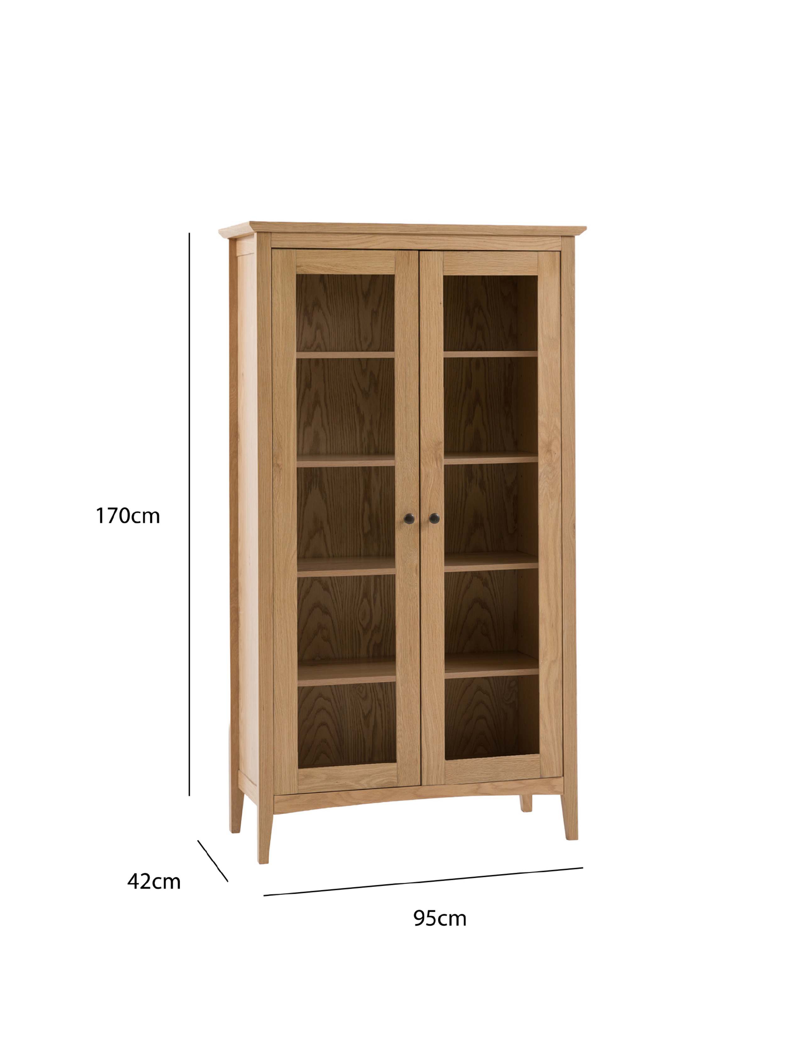Rye Oak Veneer Glass Display Cabinet 12 of 12
