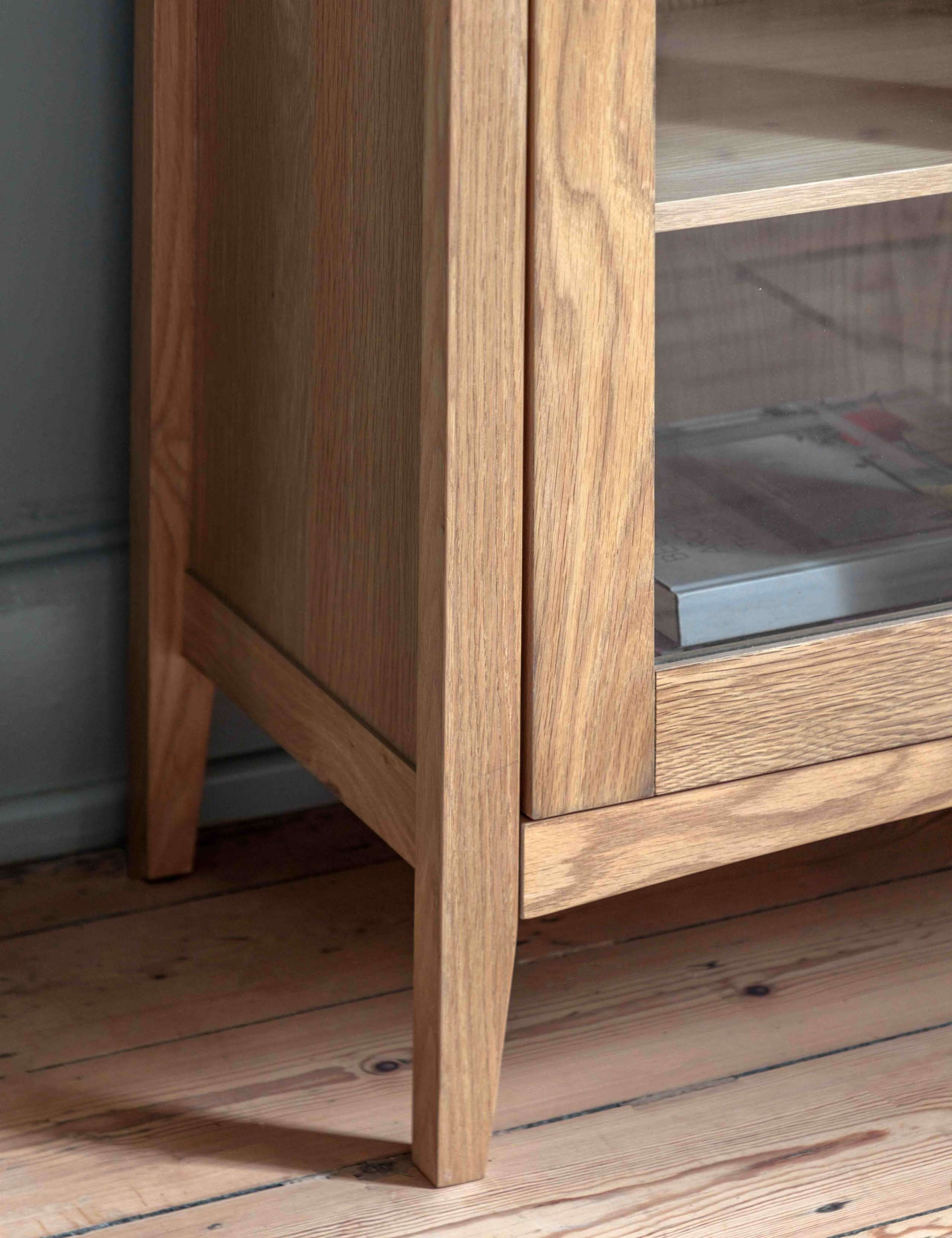 Rye Oak Veneer Glass Display Cabinet 5 of 12