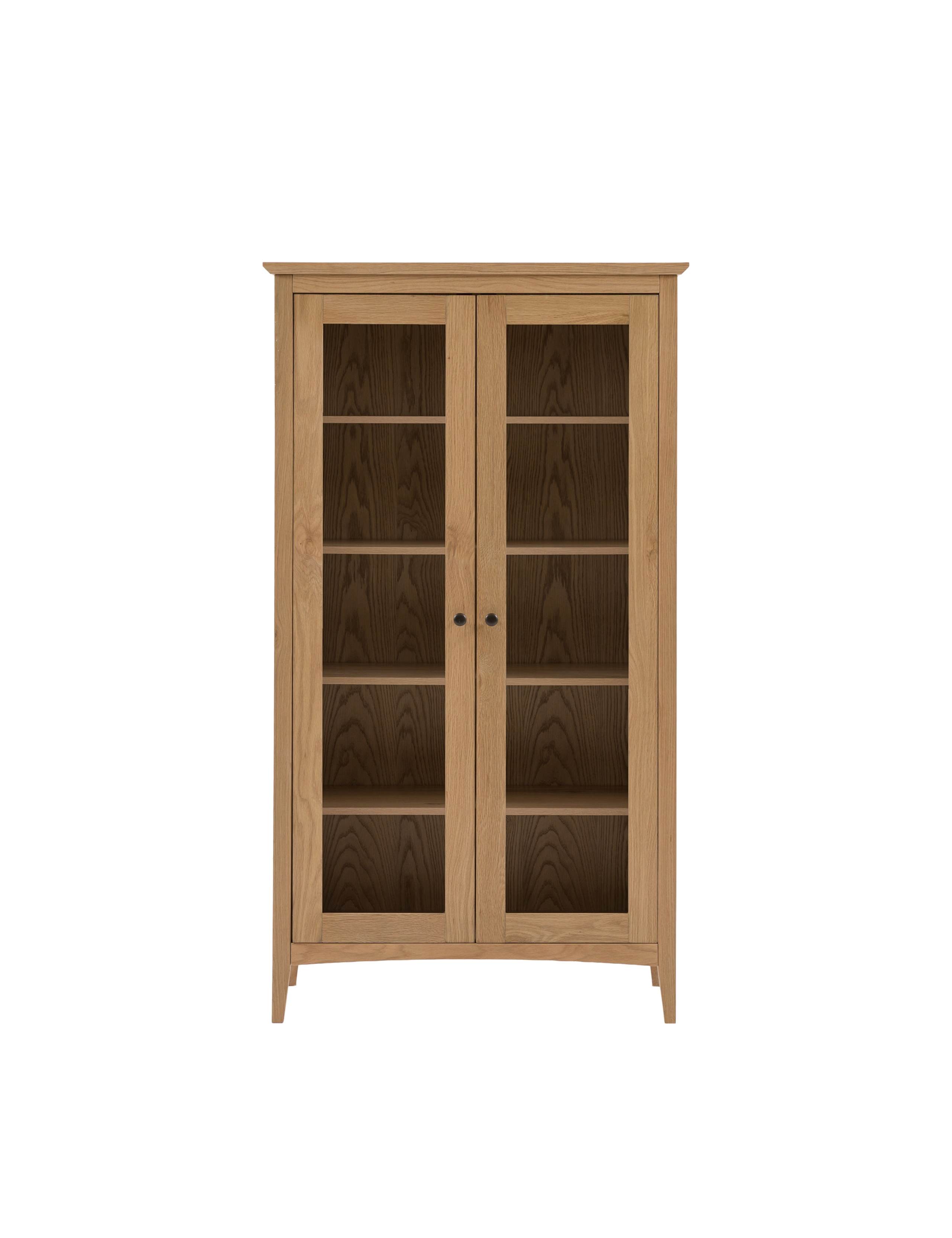 Rye Oak Veneer Glass Display Cabinet 2 of 12