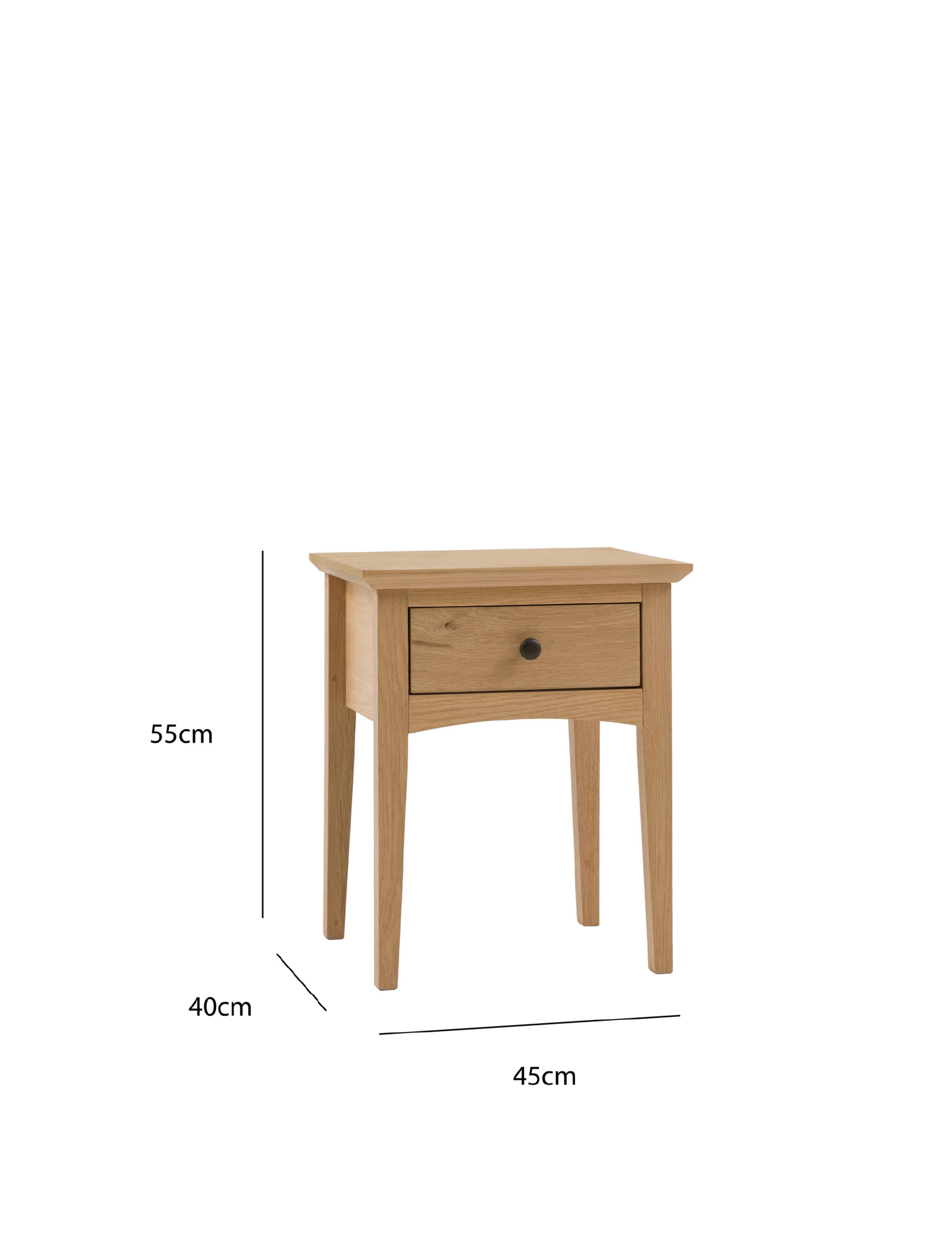 Rye Oak Veneer 1 Drawer Side Table 12 of 12