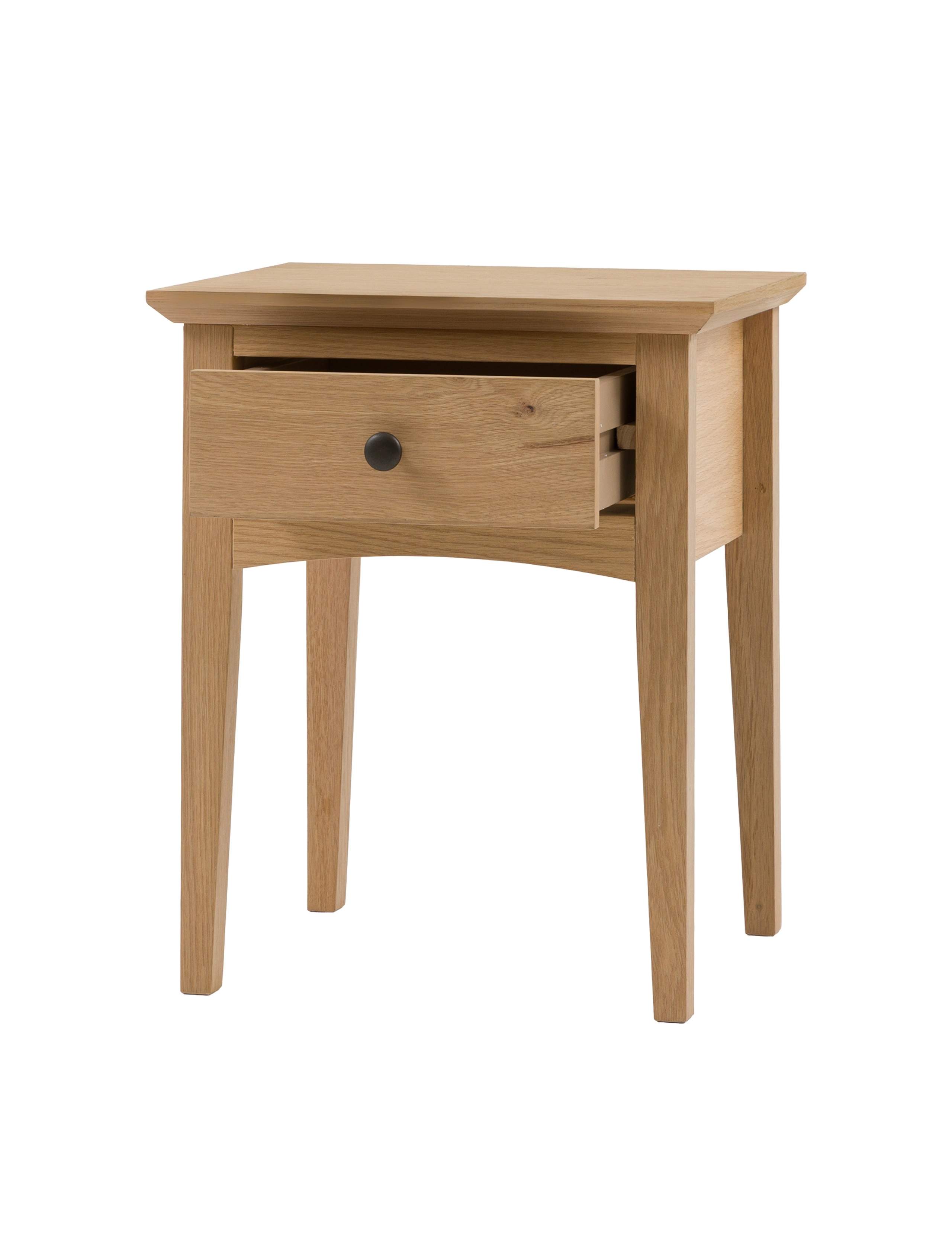 Rye Oak Veneer 1 Drawer Side Table 6 of 12