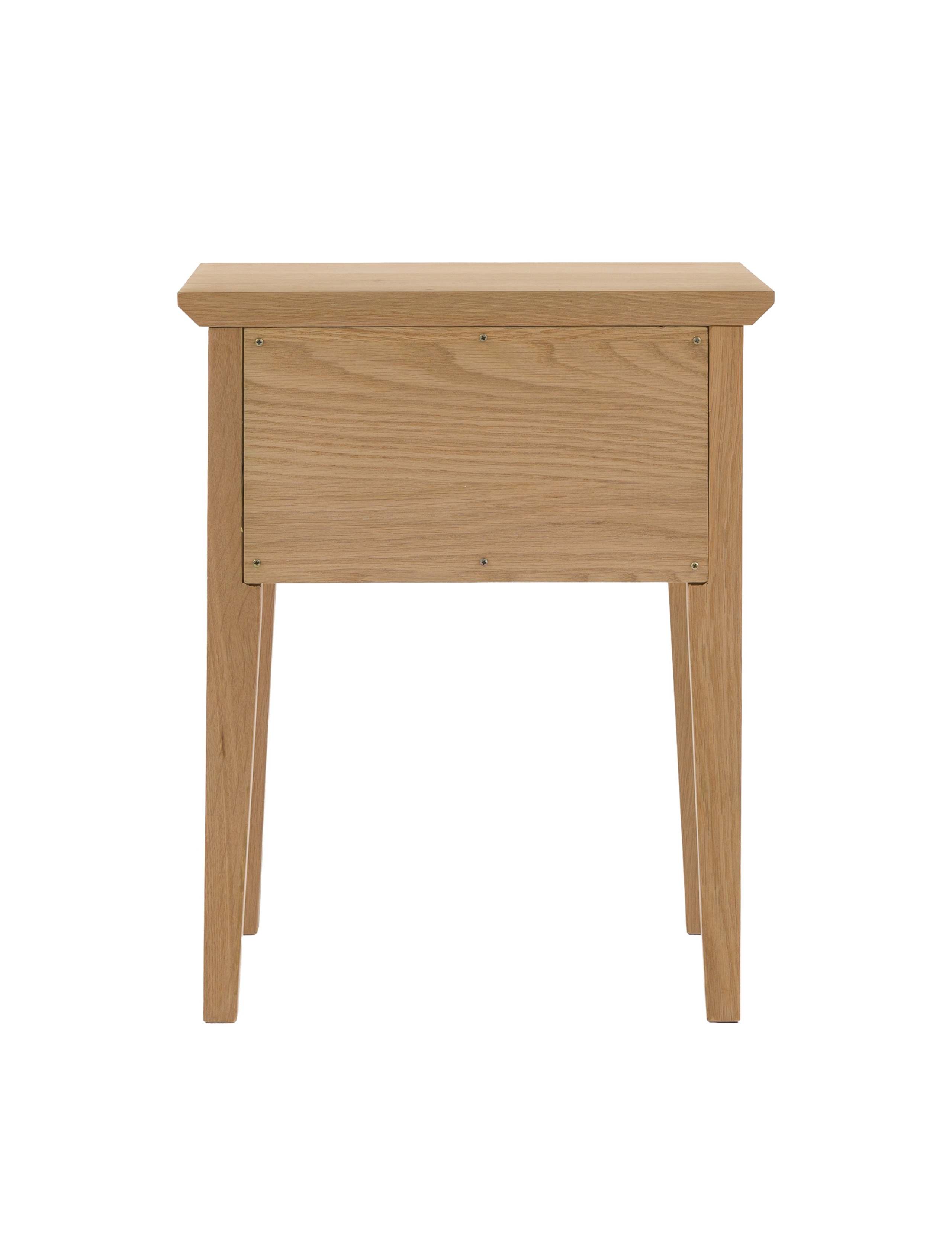 Rye Oak Veneer 1 Drawer Side Table 7 of 12