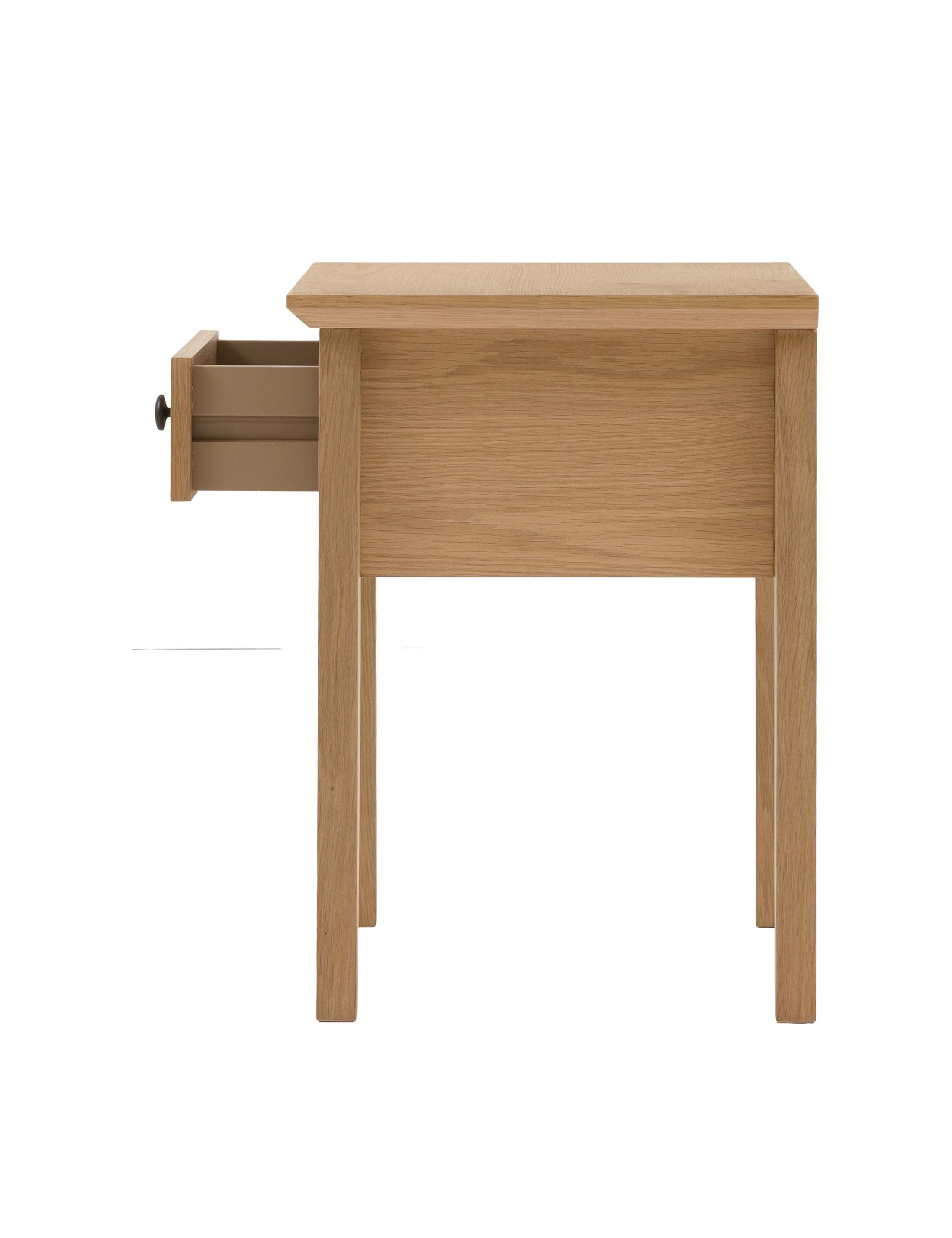 Rye Oak Veneer 1 Drawer Side Table 8 of 12