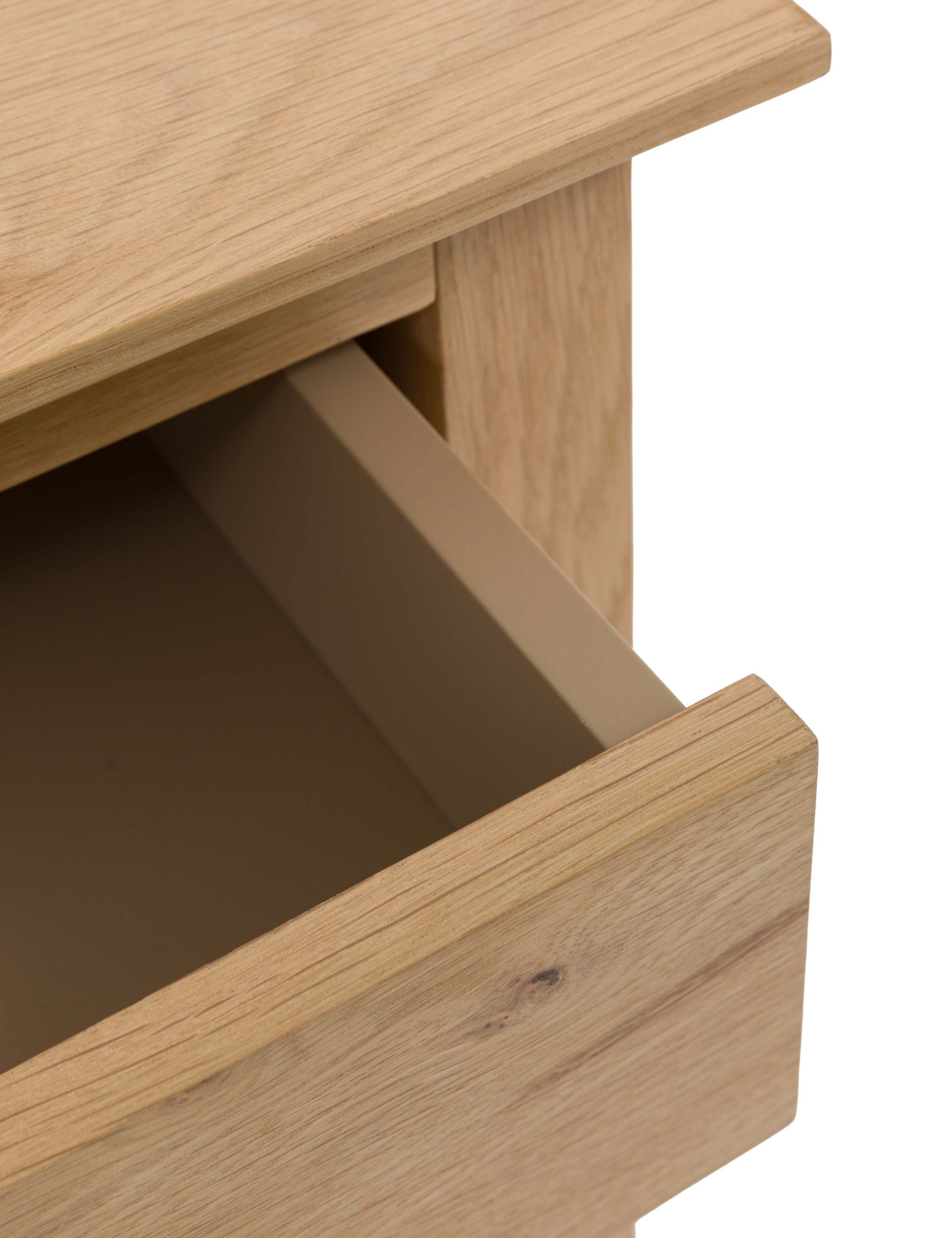 Rye Oak Veneer 1 Drawer Side Table 11 of 12