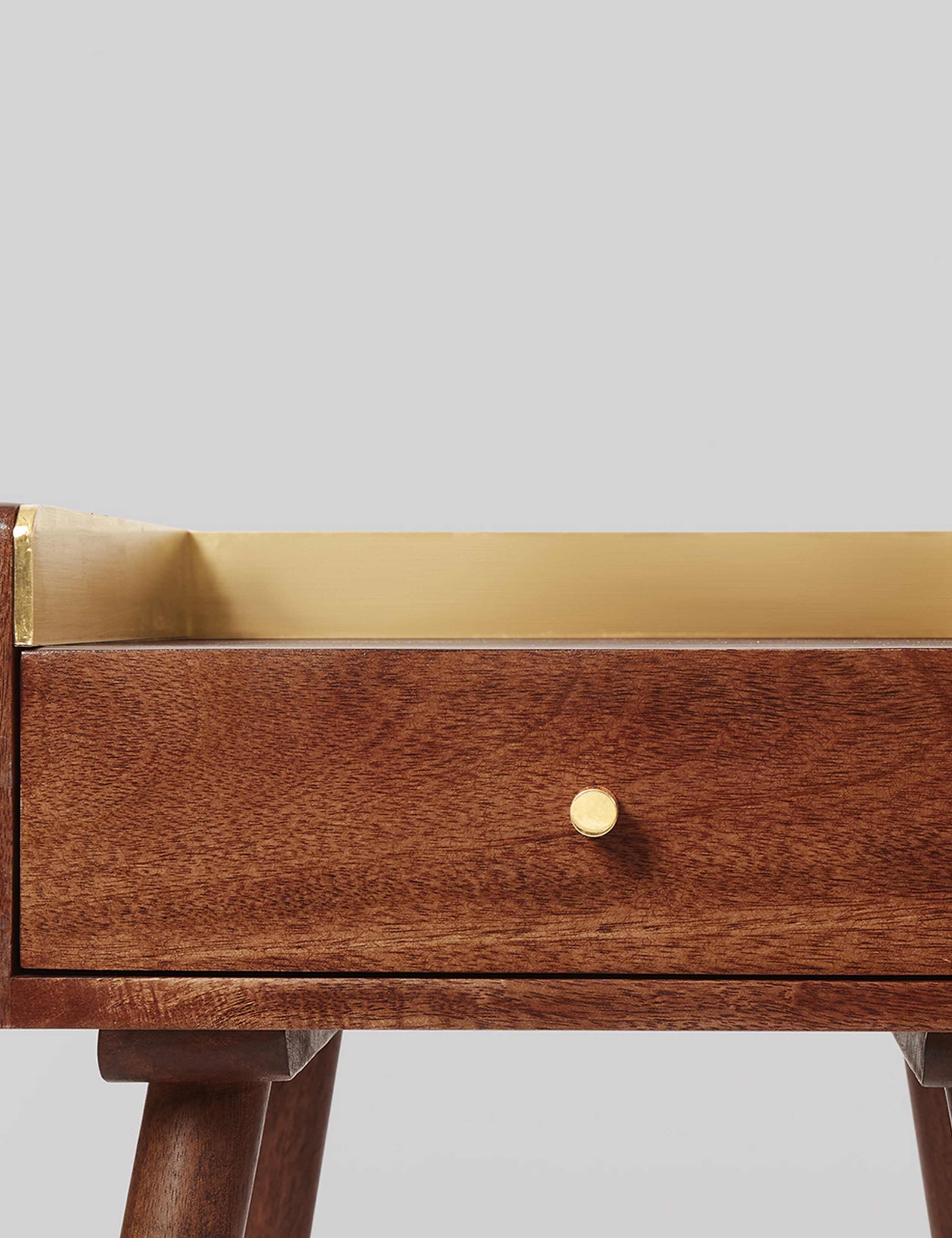 Fresco Mango Wood 1 Drawer Side Table 2 of 6