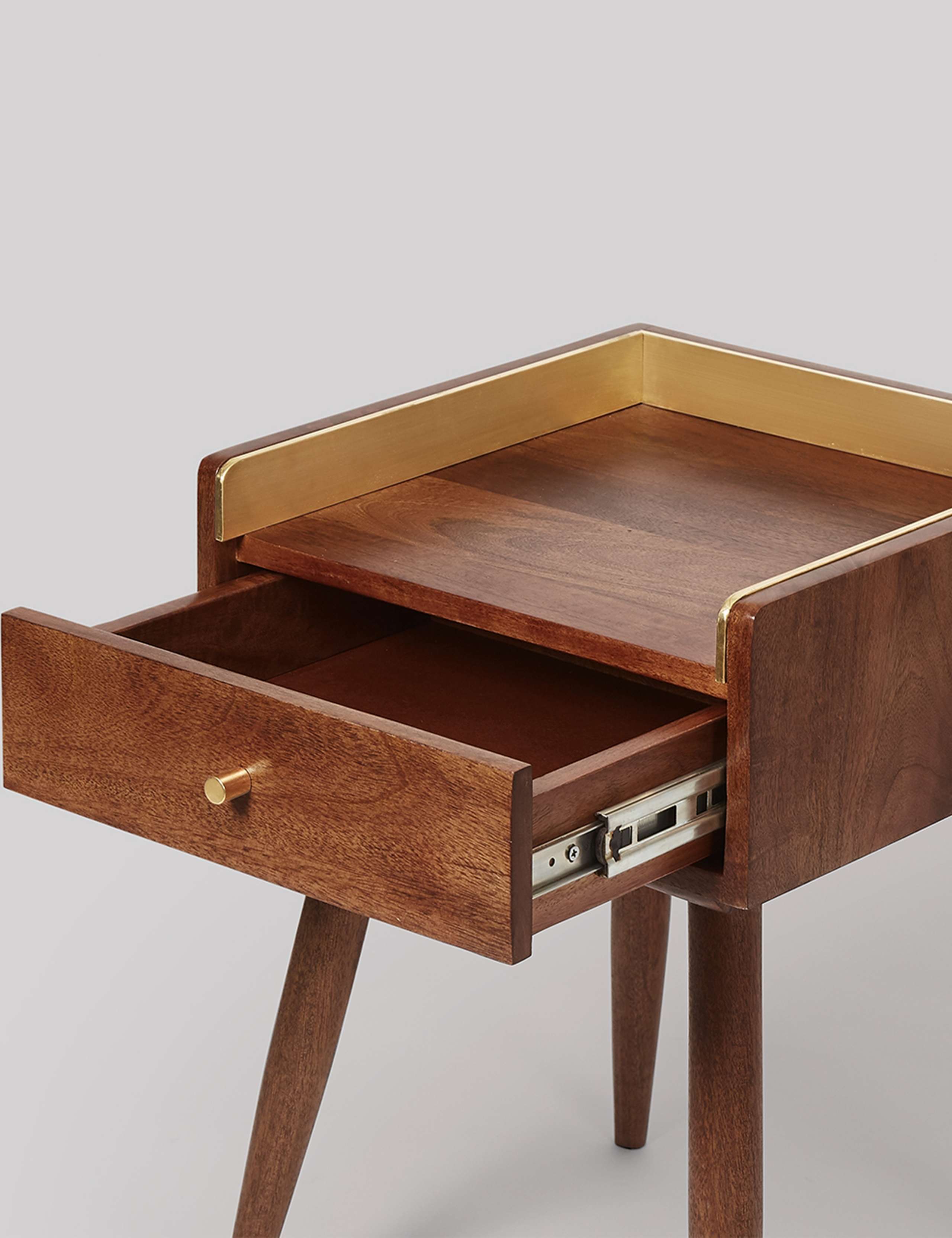 Fresco Mango Wood 1 Drawer Side Table 3 of 6