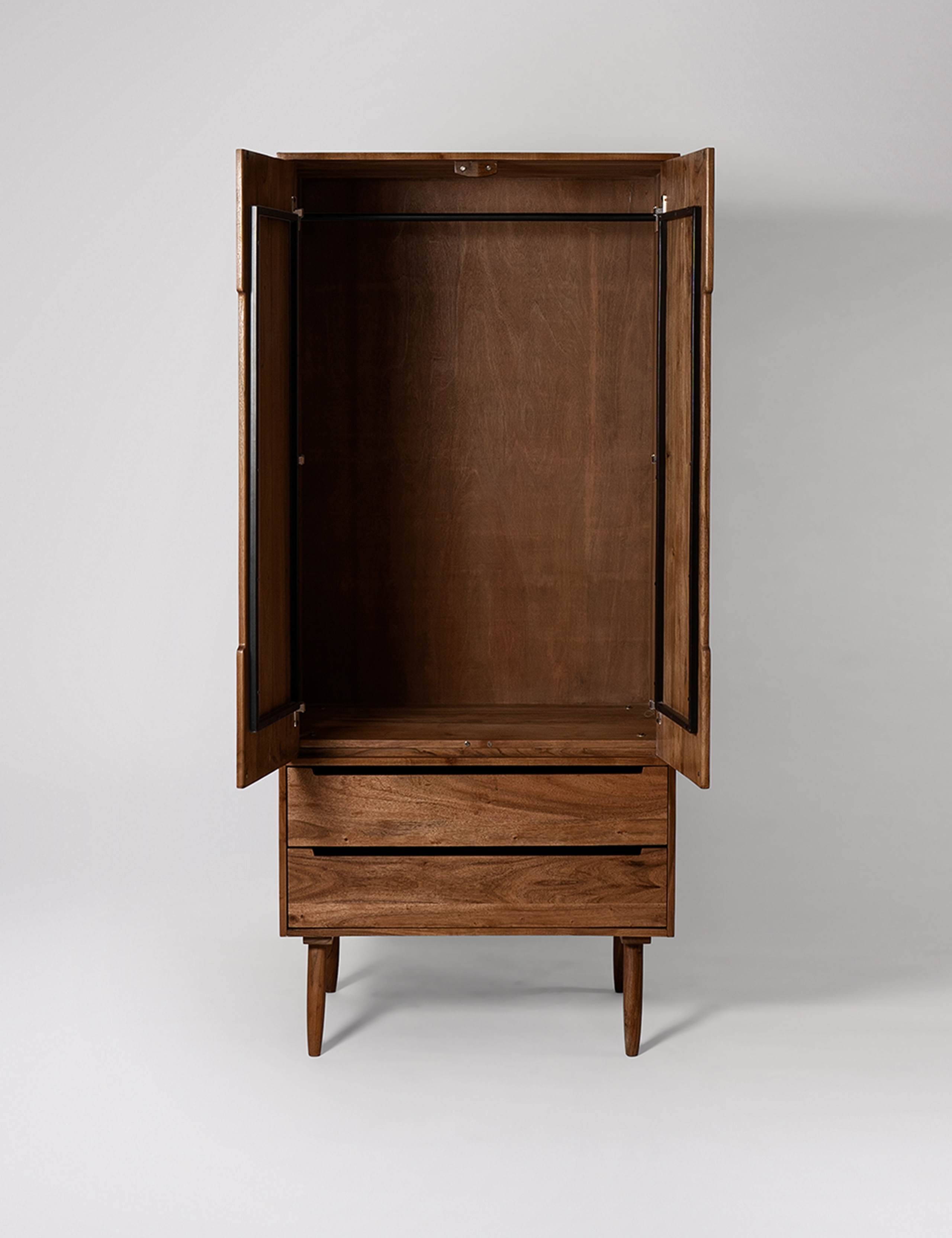 Southwark Acacia Wood 2 Drawer Wardrobe 3 of 5