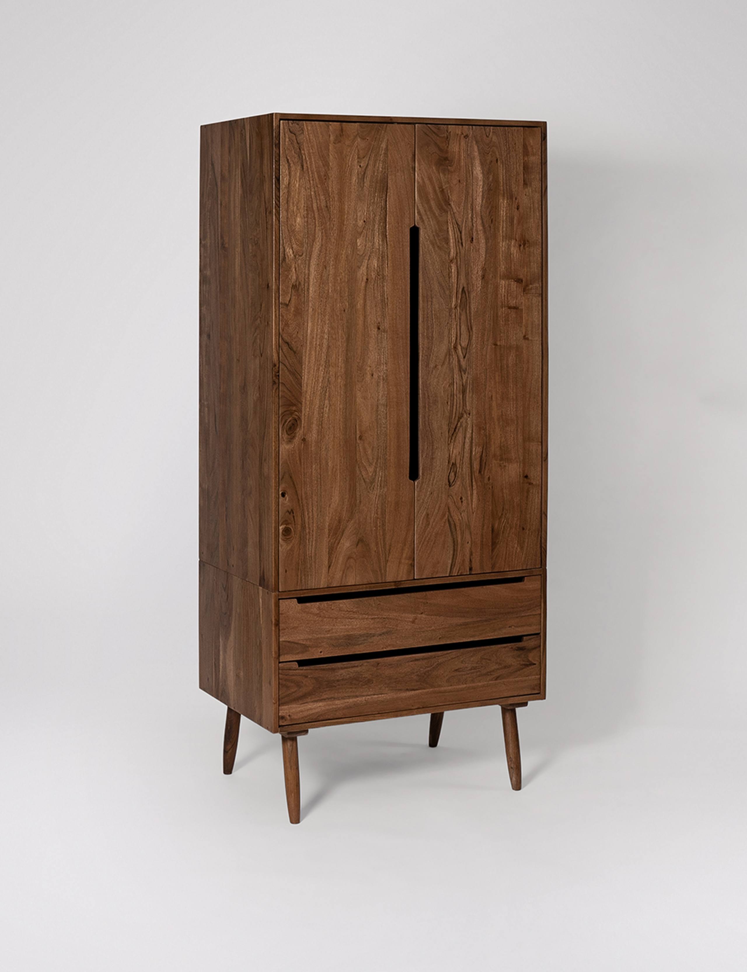 Southwark Acacia Wood 2 Drawer Wardrobe 4 of 5