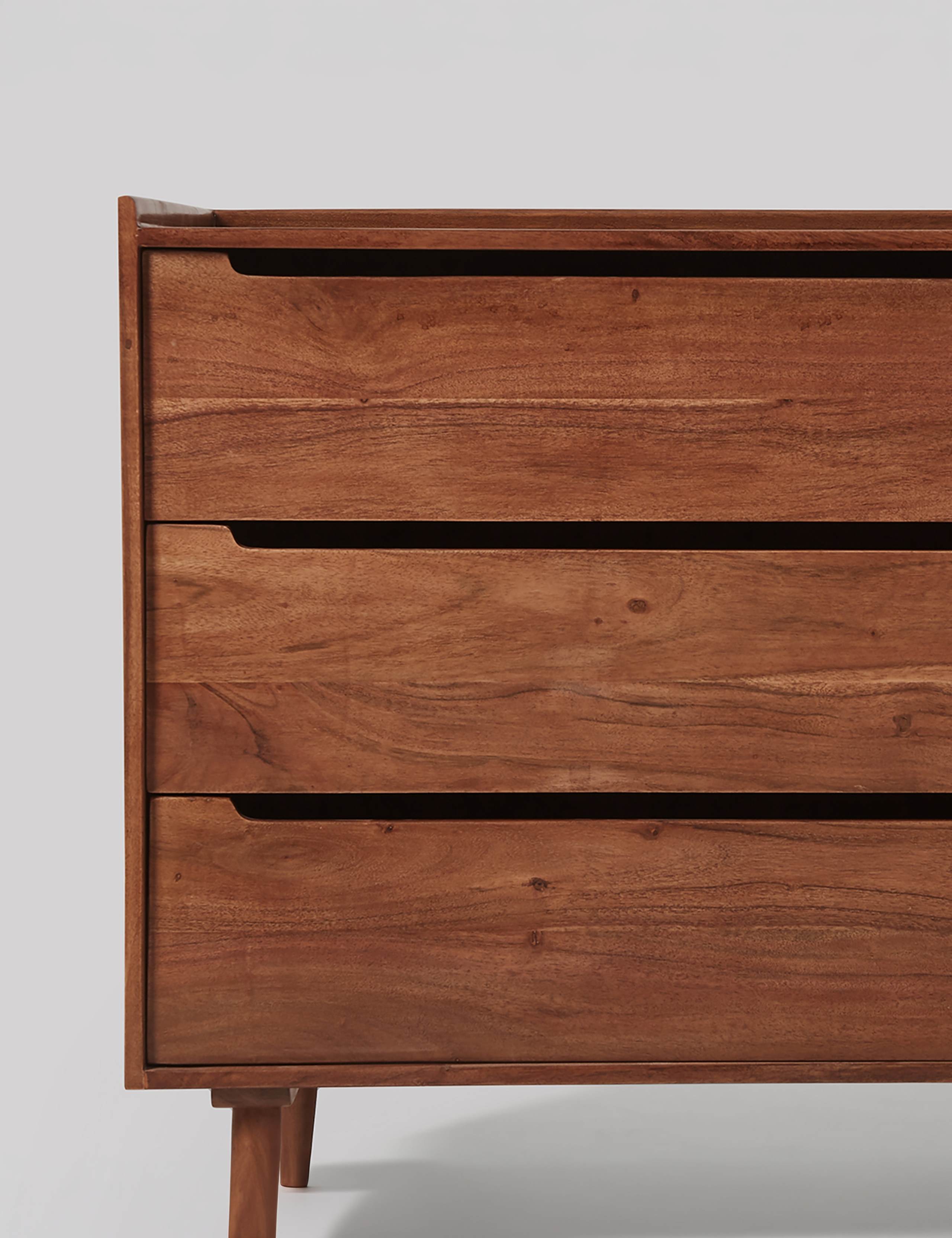 Southwark Acacia Wood 3 Drawer Chest 2 of 6