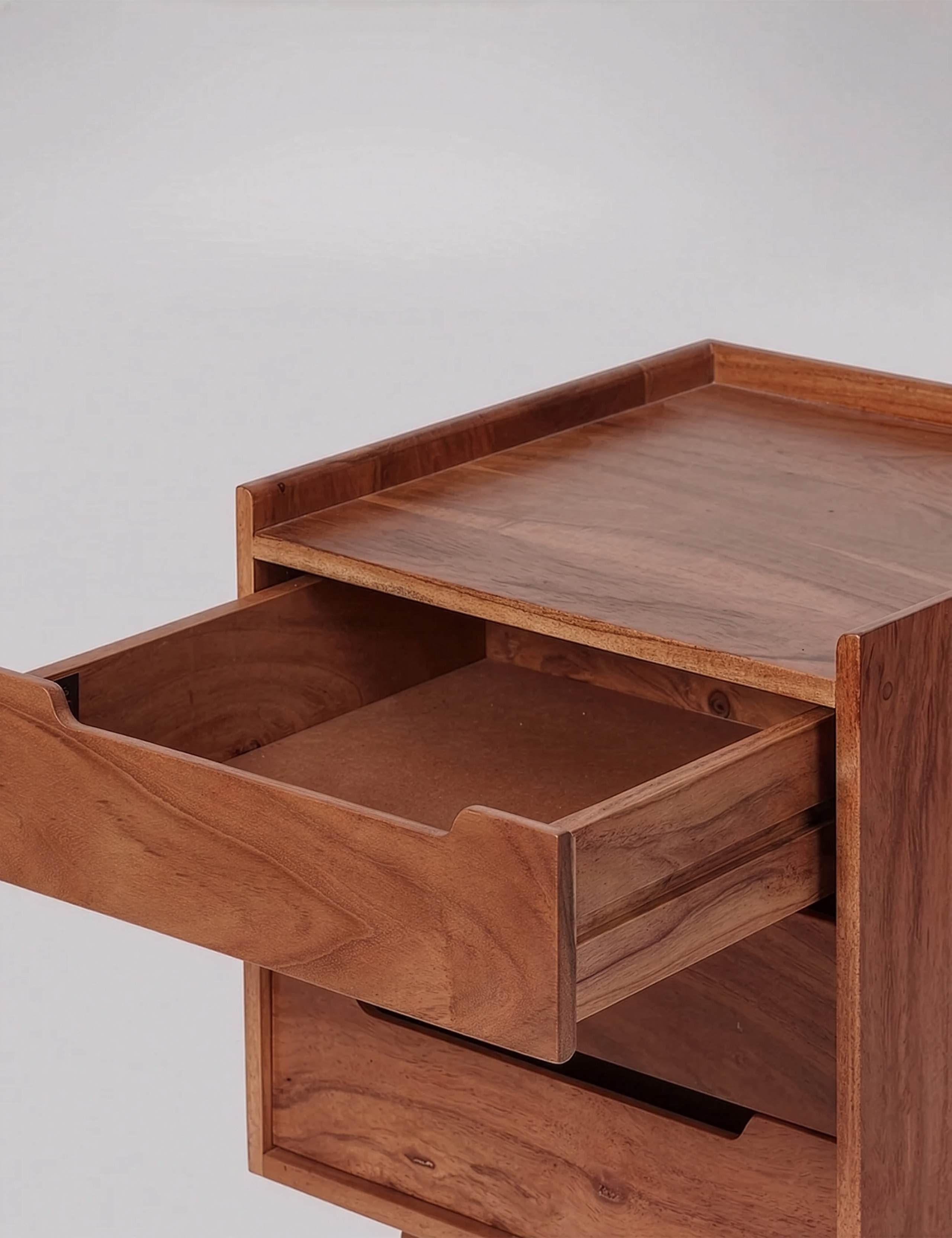 Southwark Acacia Wood 3 Drawer Bedside Table 3 of 6