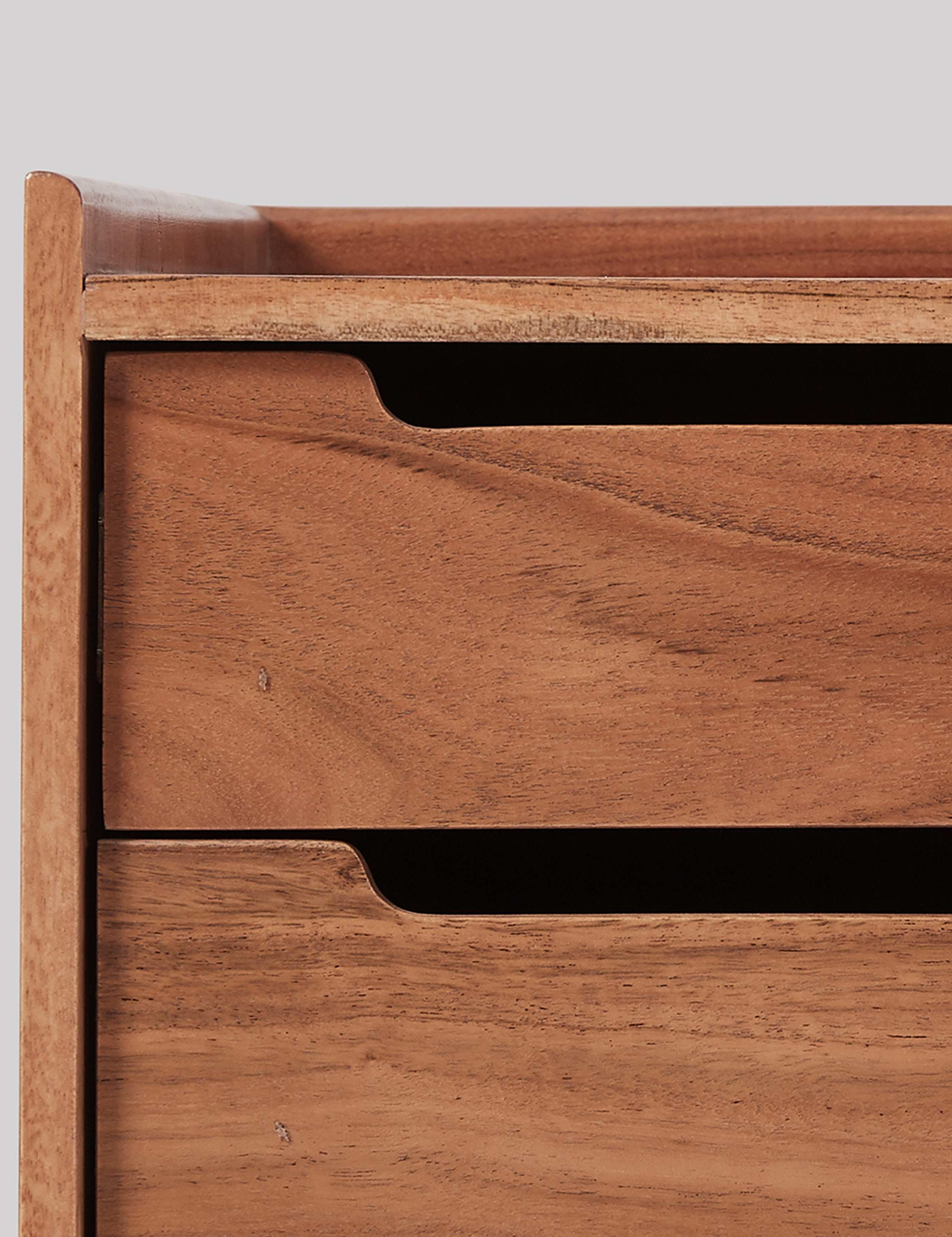 Southwark Acacia Wood 3 Drawer Bedside Table 4 of 6