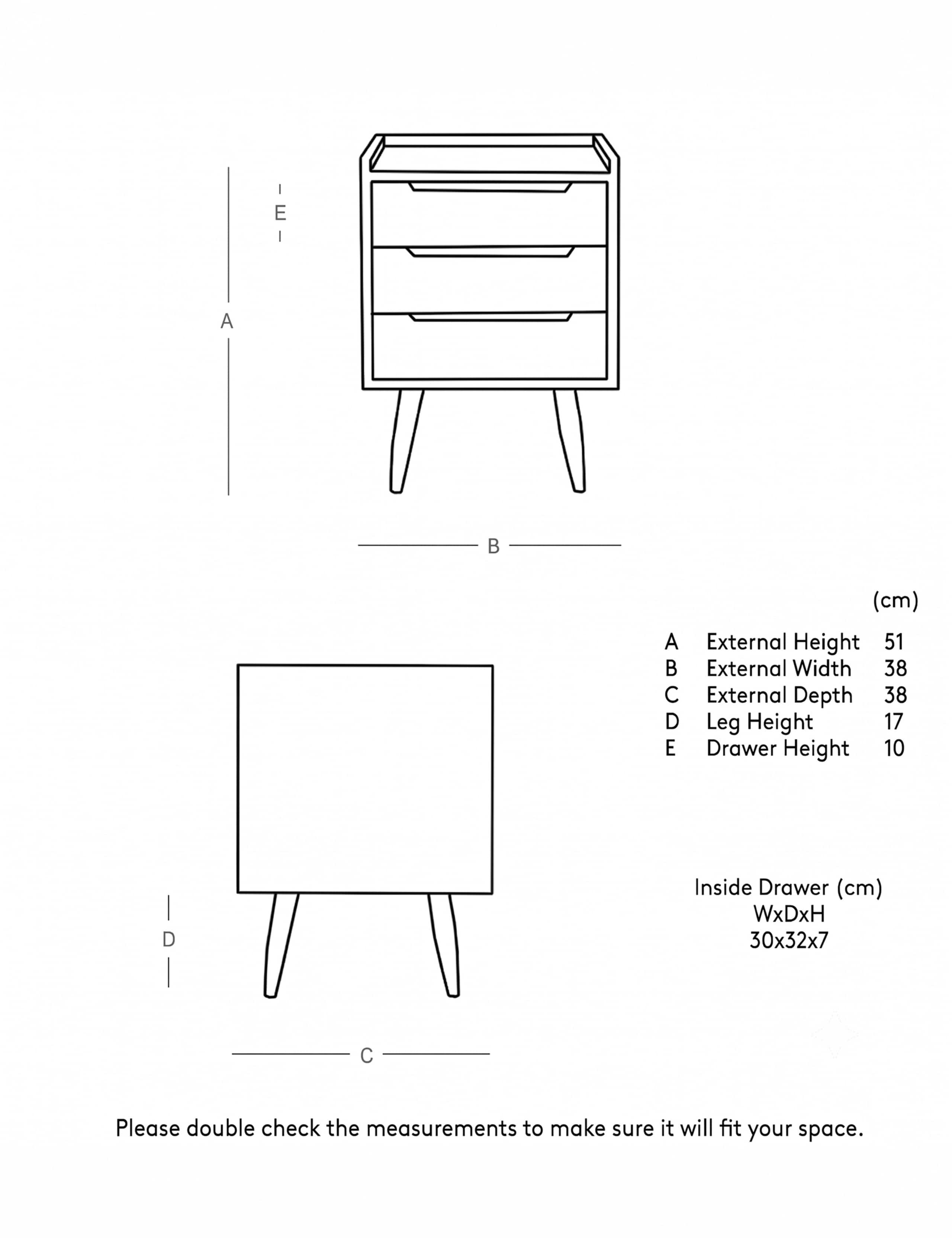 Southwark Acacia Wood 3 Drawer Bedside Table 6 of 6
