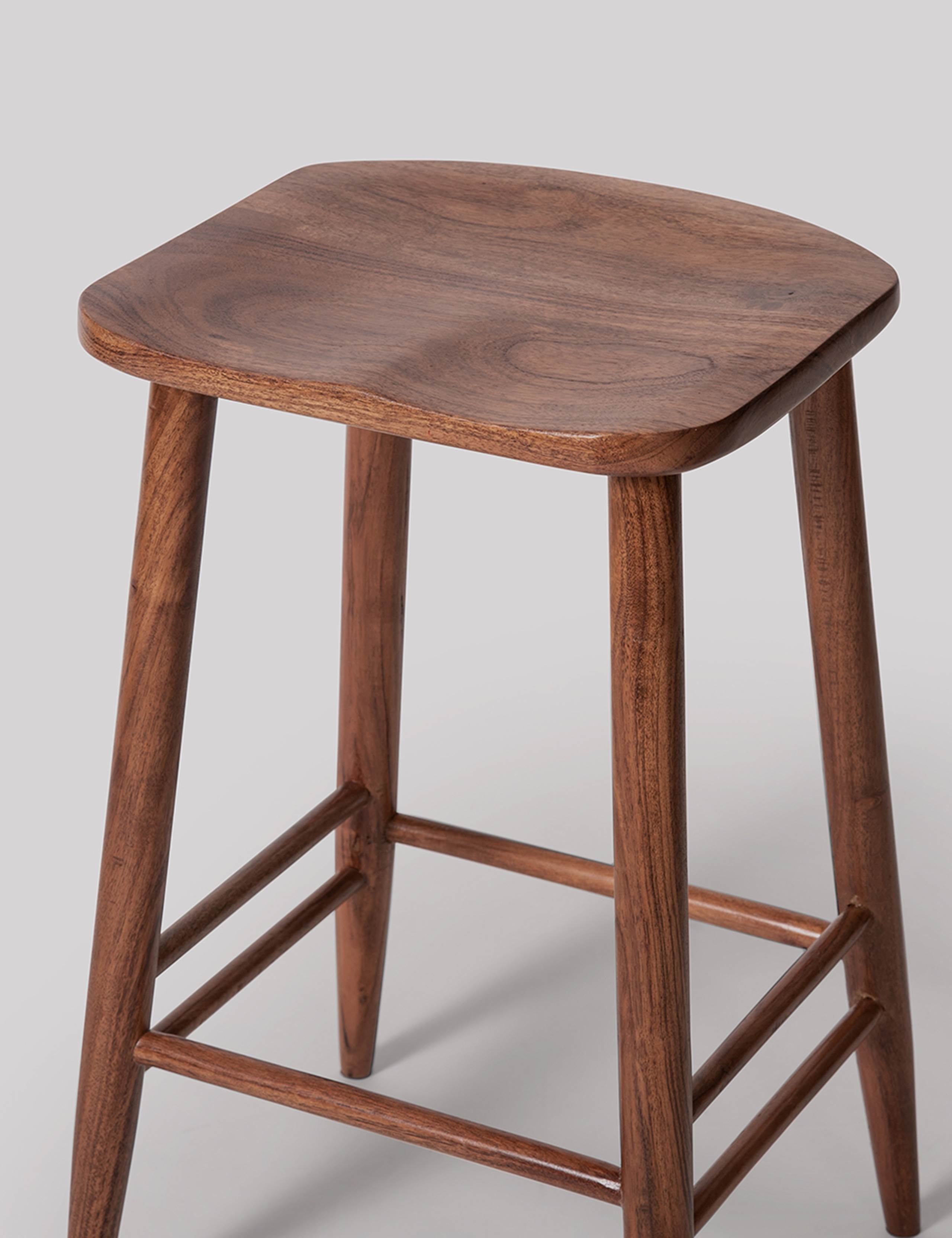 Set of 2 Southwark Acacia Wood Kitchen Stools 2 of 6