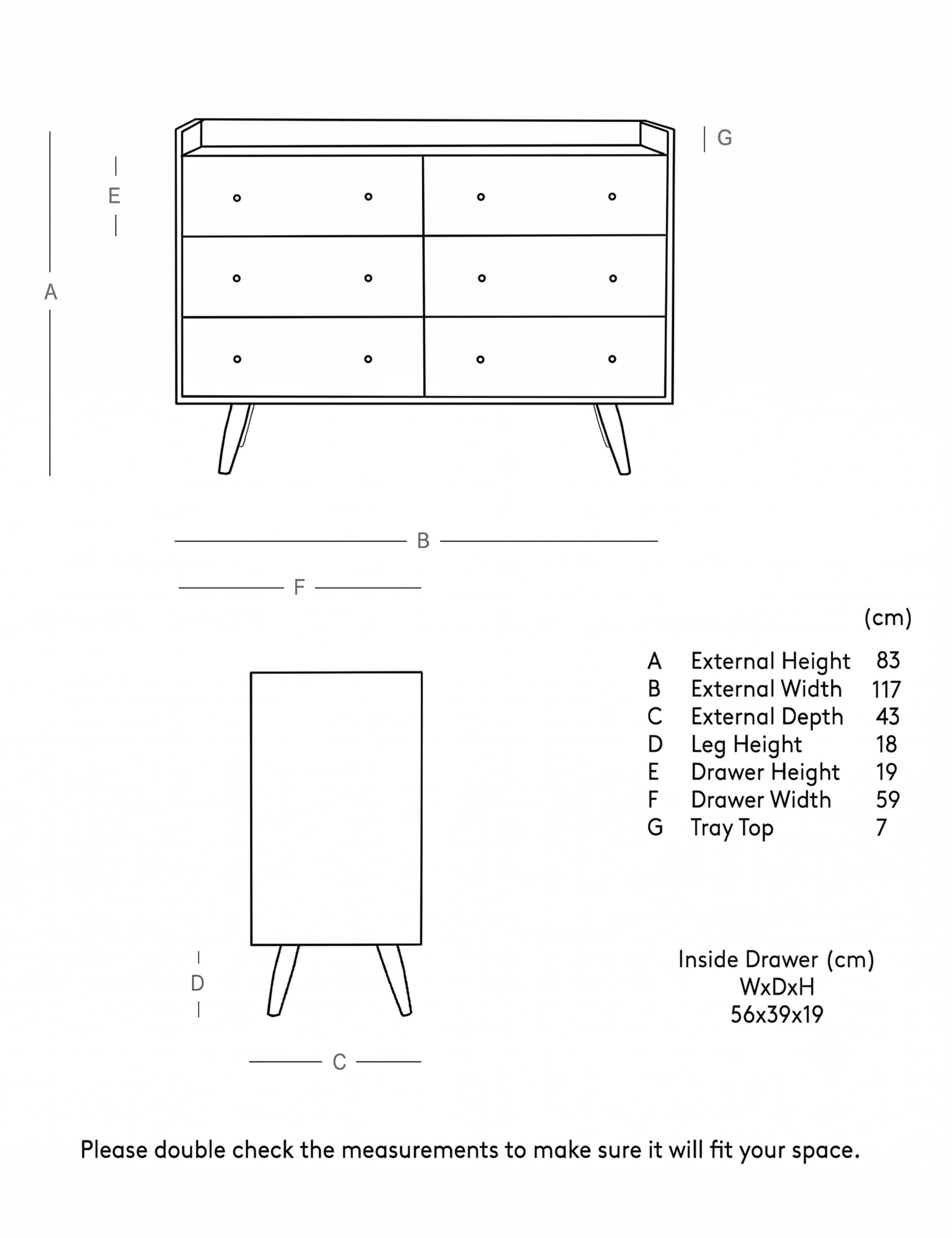 Fresco 6 Drawer Chest 6 of 6