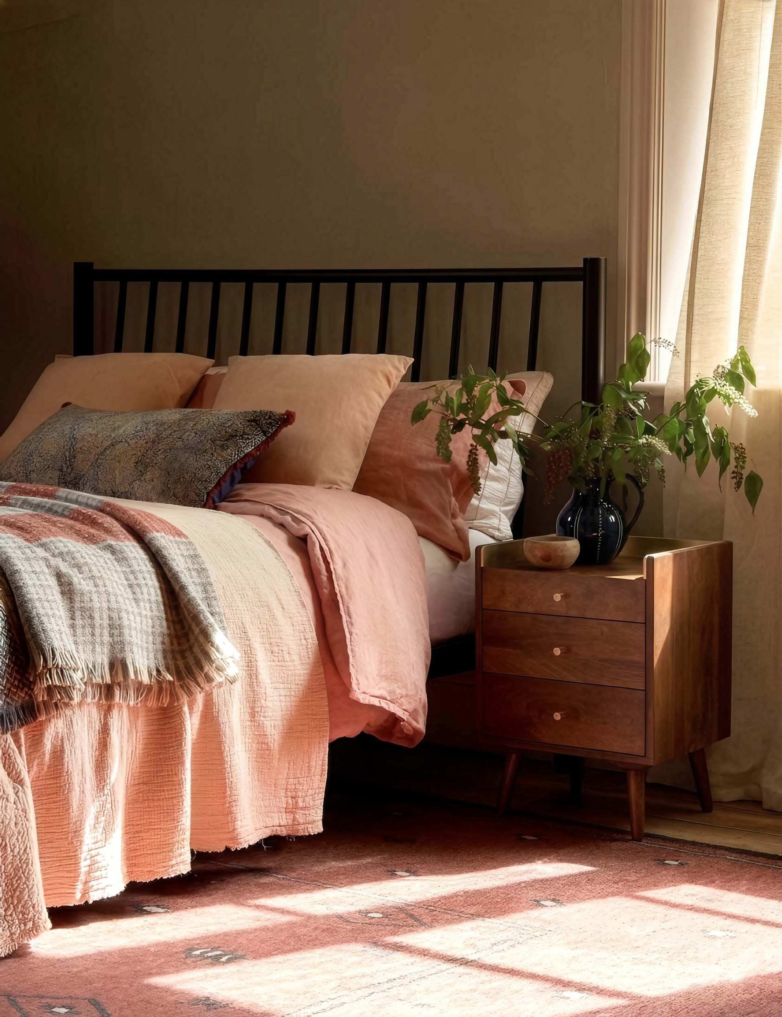 Fresco Mango Wood 3 Drawer Bedside Table 5 of 6