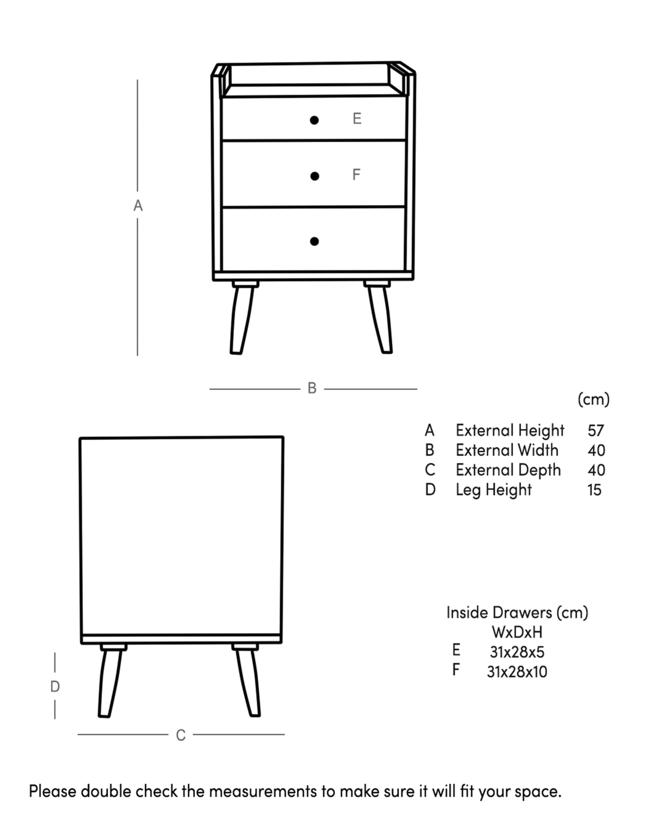 Fresco Mango Wood 3 Drawer Bedside Table 6 of 6