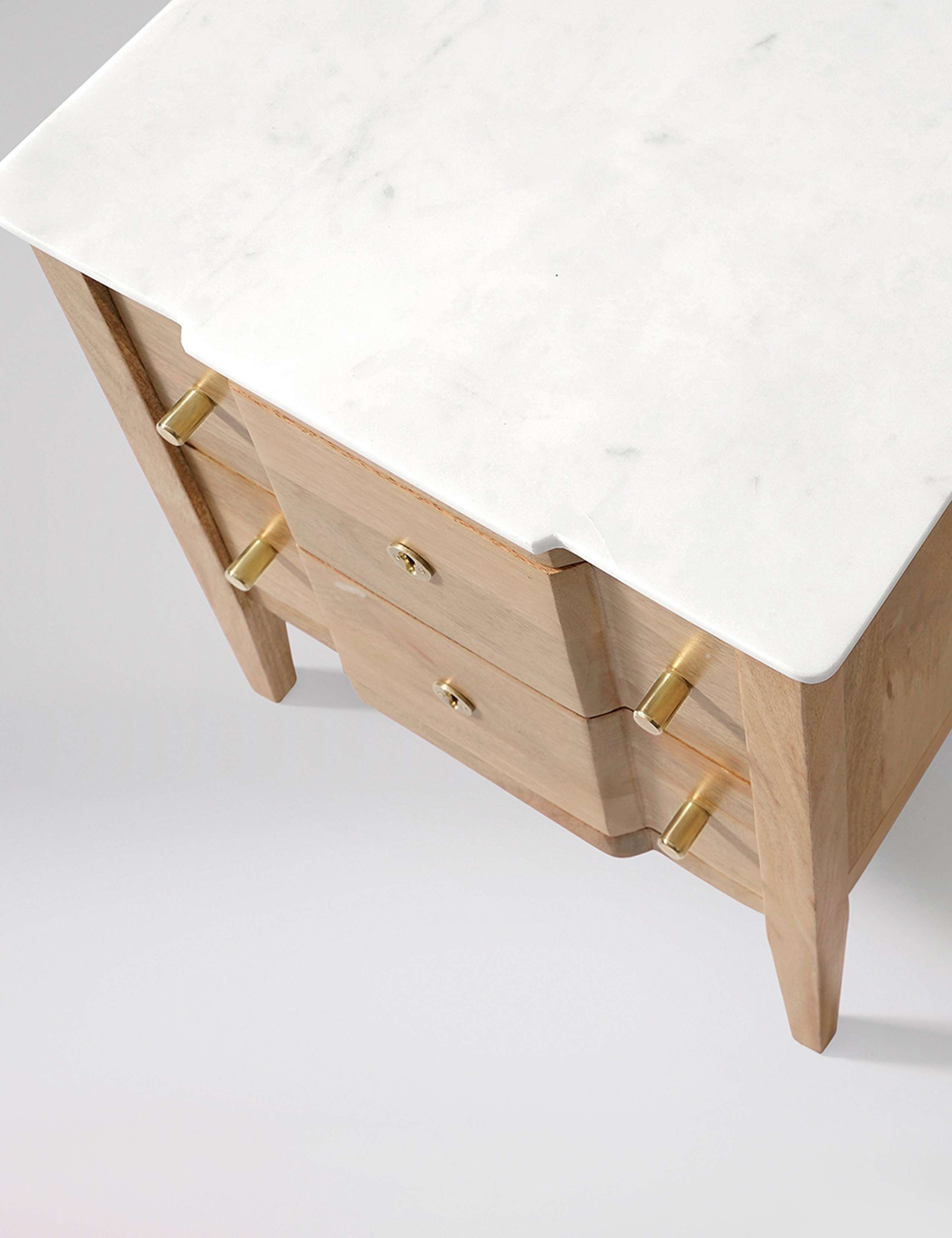 Duval Mango Wood 2 Drawer Bedside Table 3 of 7