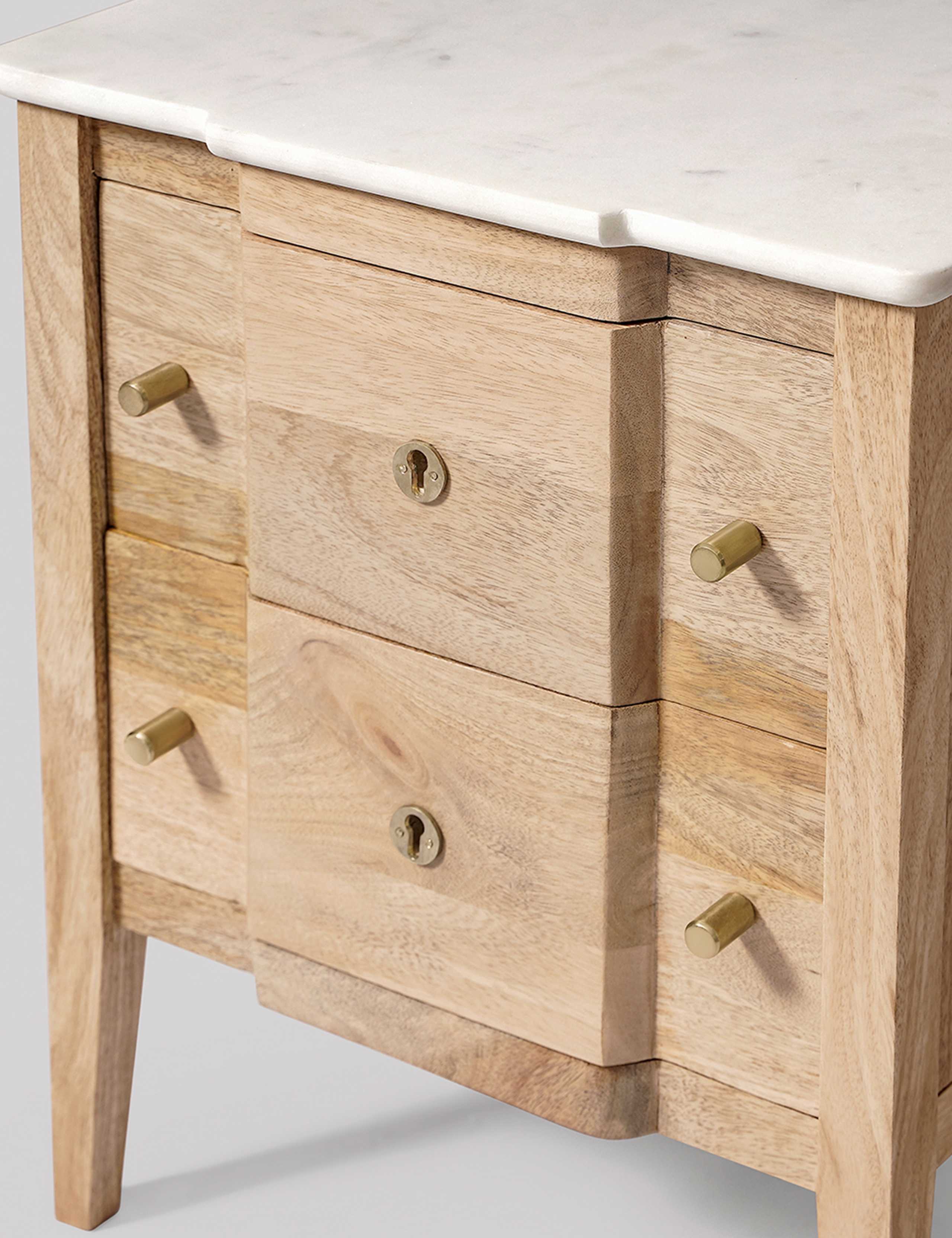 Duval Mango Wood 2 Drawer Bedside Table 4 of 7
