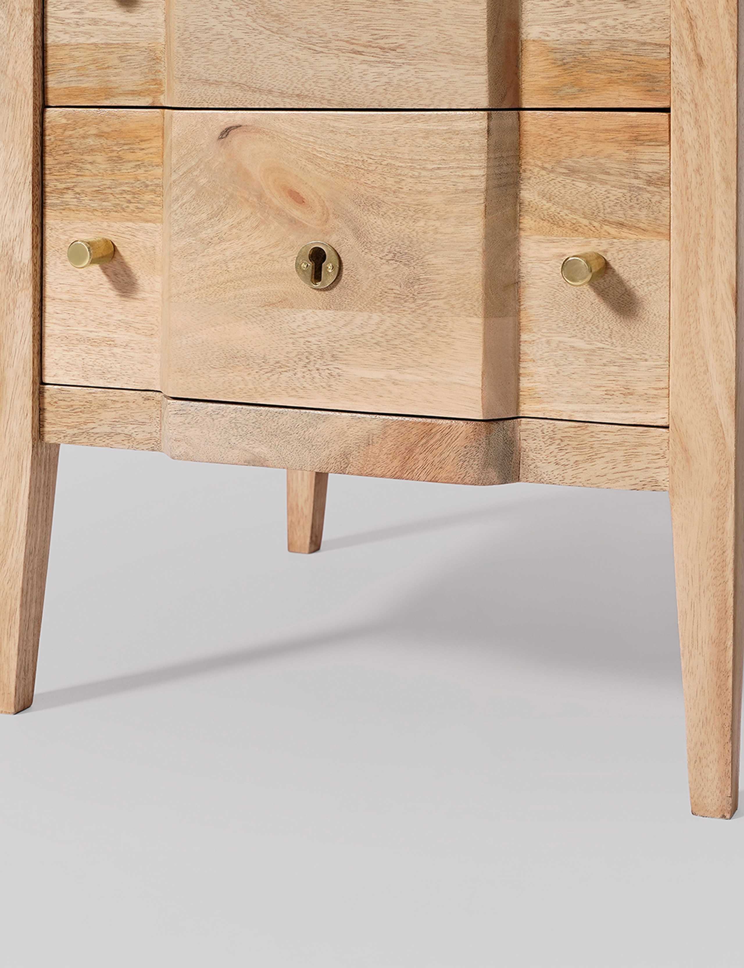 Duval Mango Wood 2 Drawer Bedside Table 5 of 7