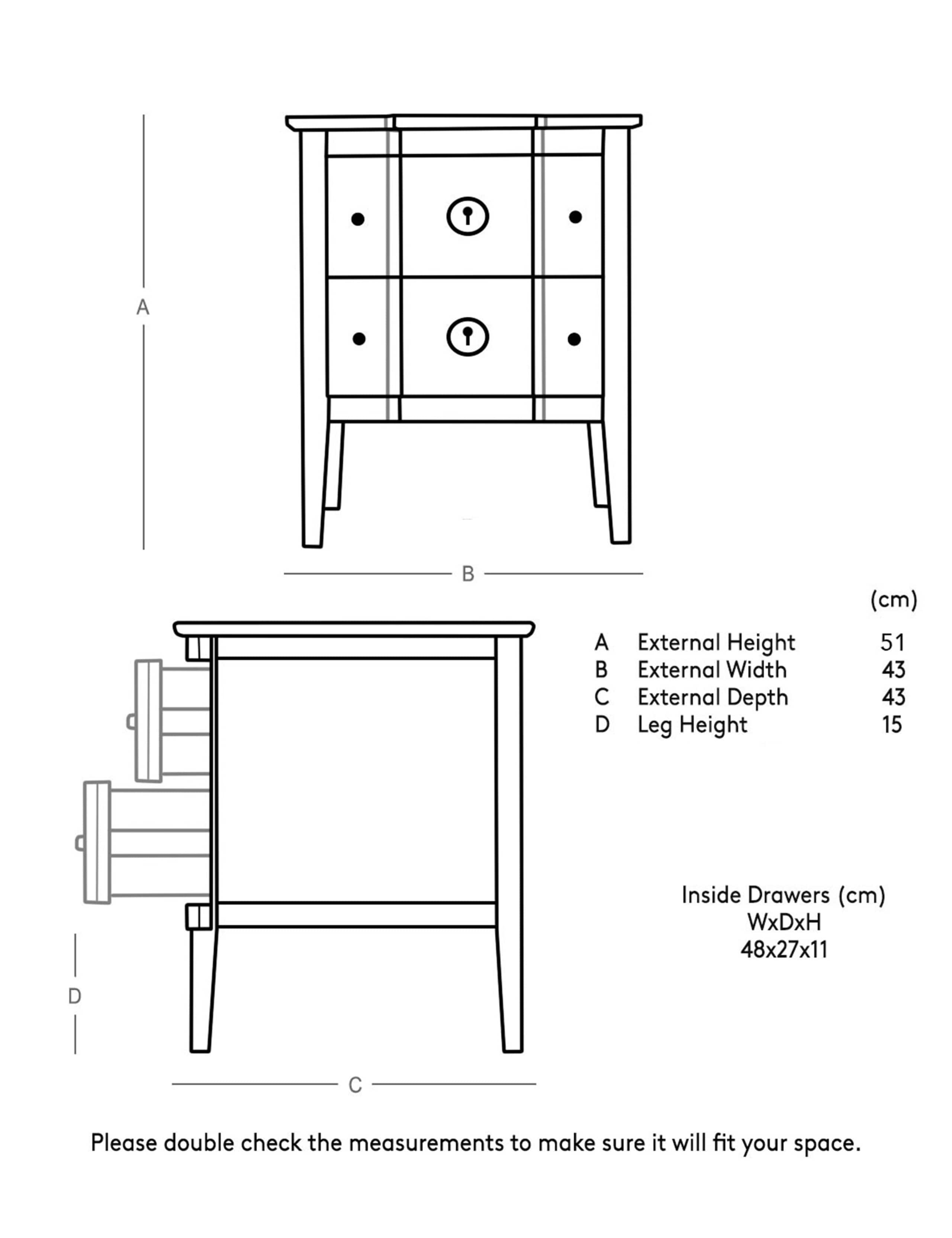 Duval Mango Wood 2 Drawer Bedside Table 7 of 7
