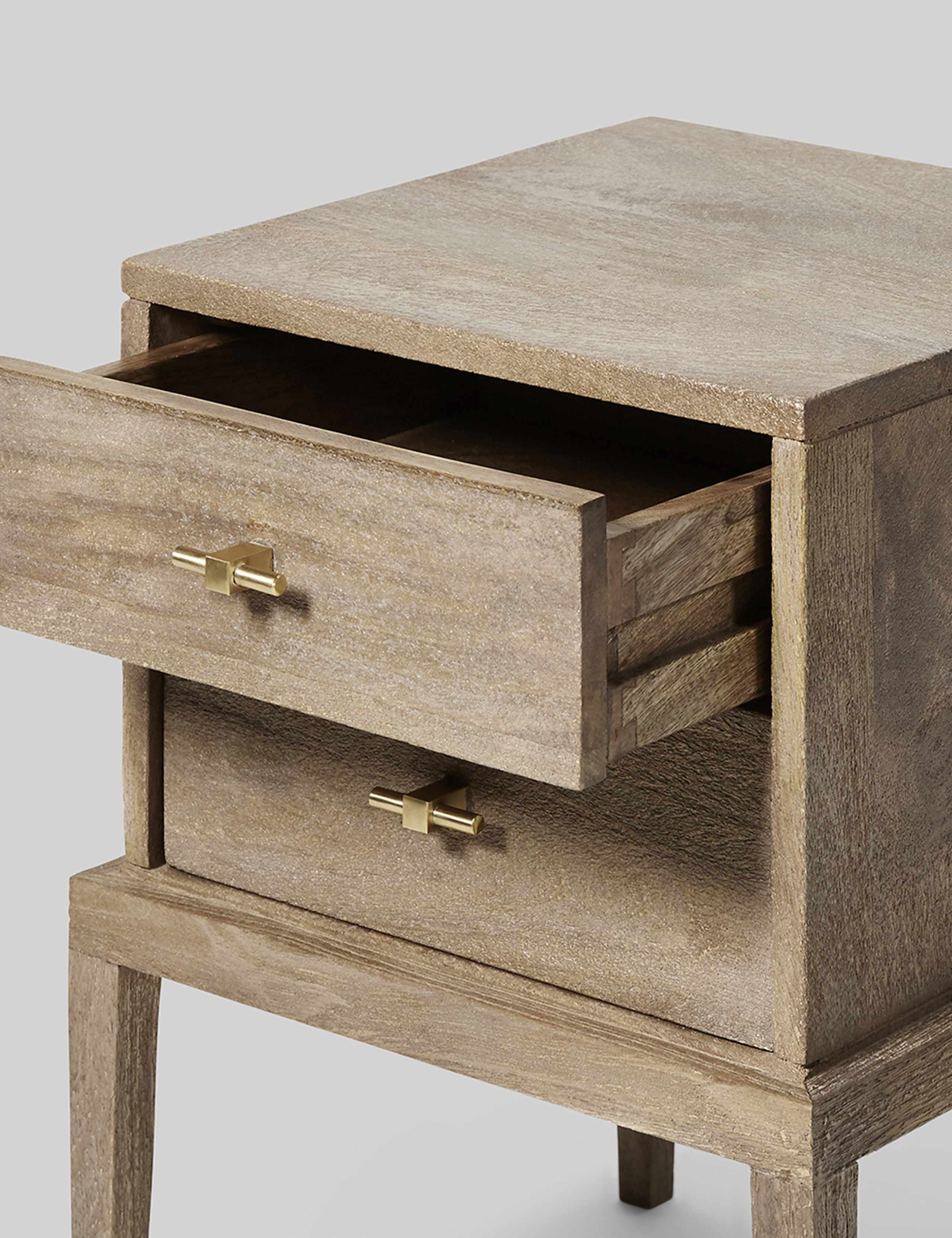 Verne Mango Wood 2 Drawer Bedside Table 3 of 6