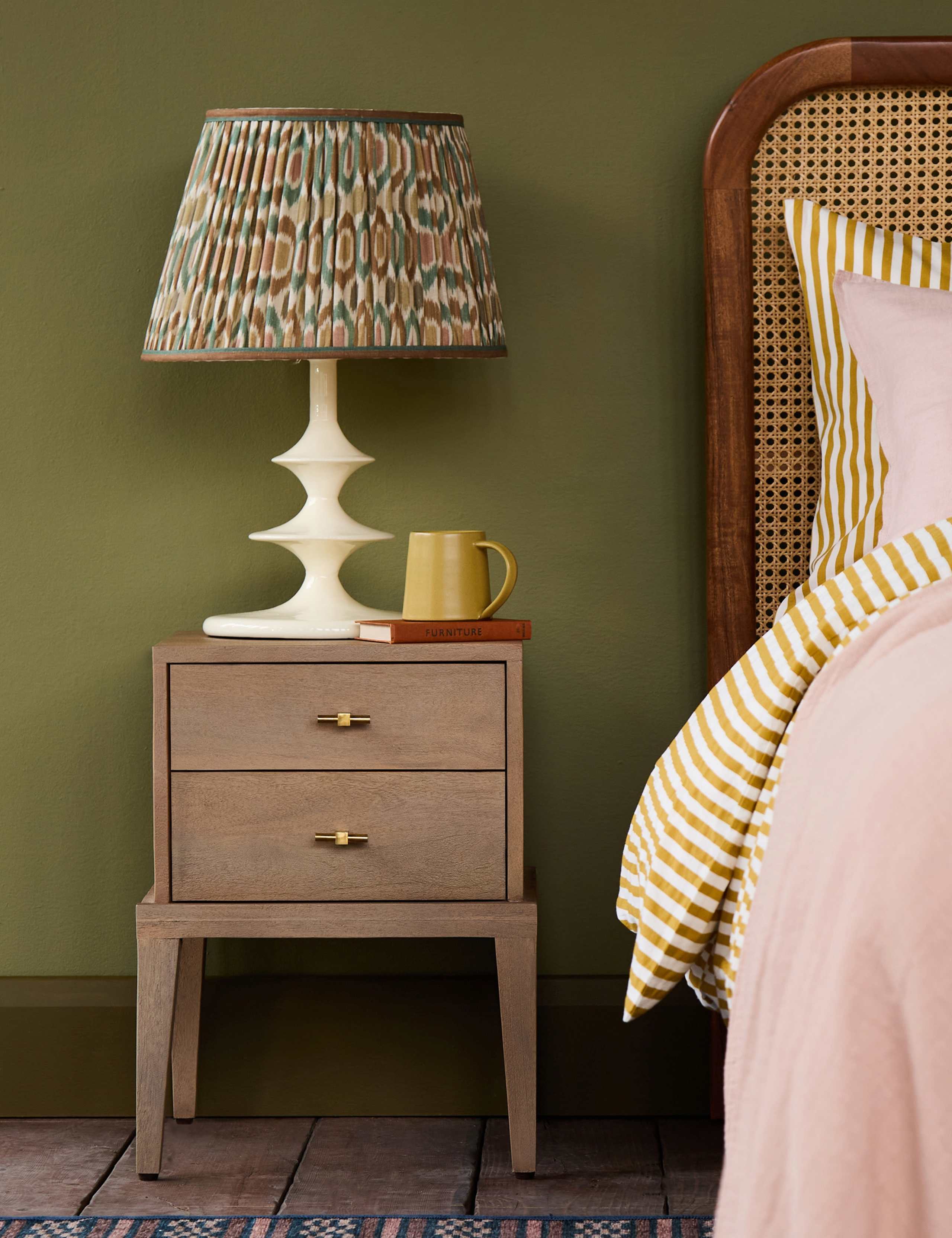Verne Mango Wood 2 Drawer Bedside Table 5 of 6