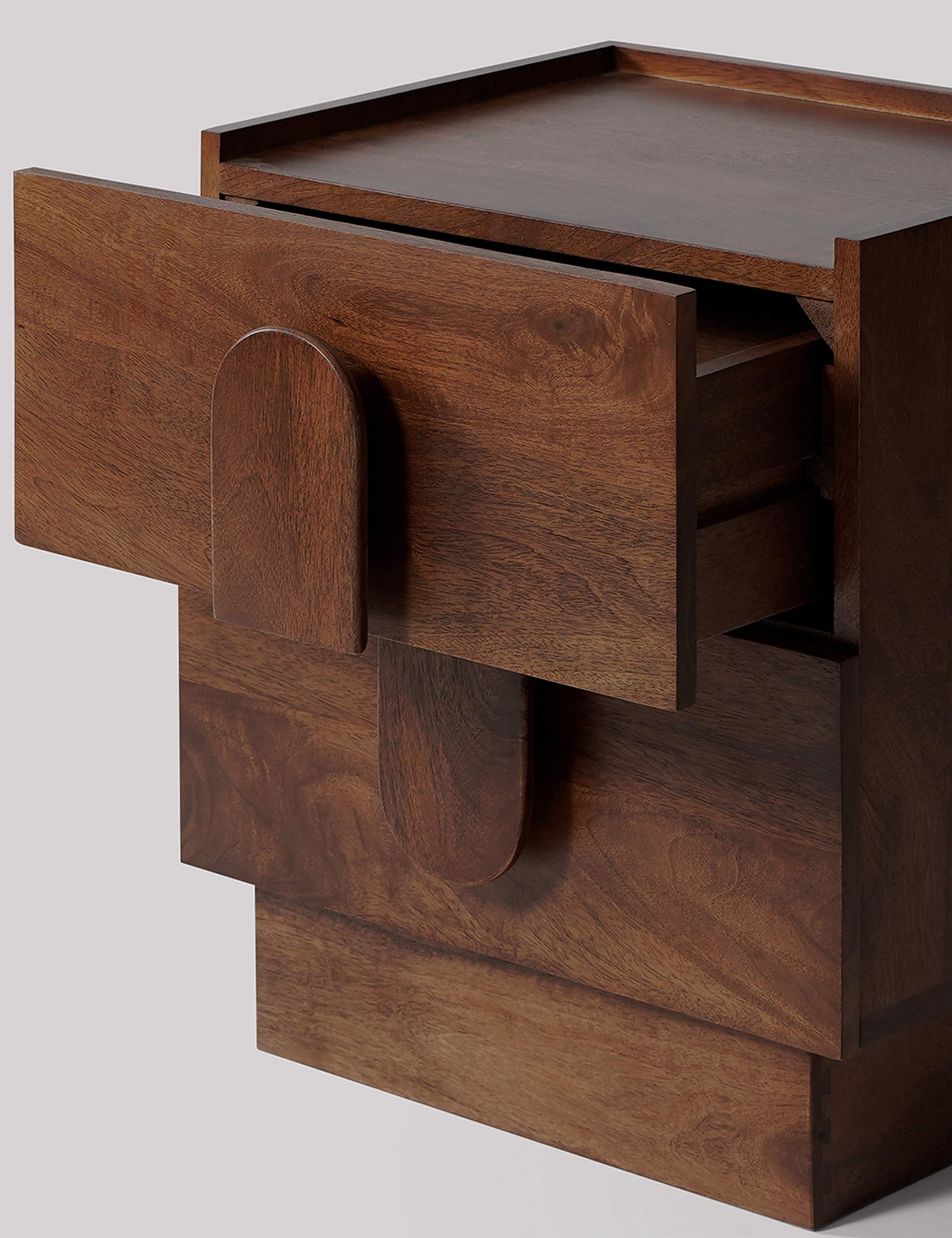Rolo Mango Wood 2 Drawer Bedside Table 3 of 5