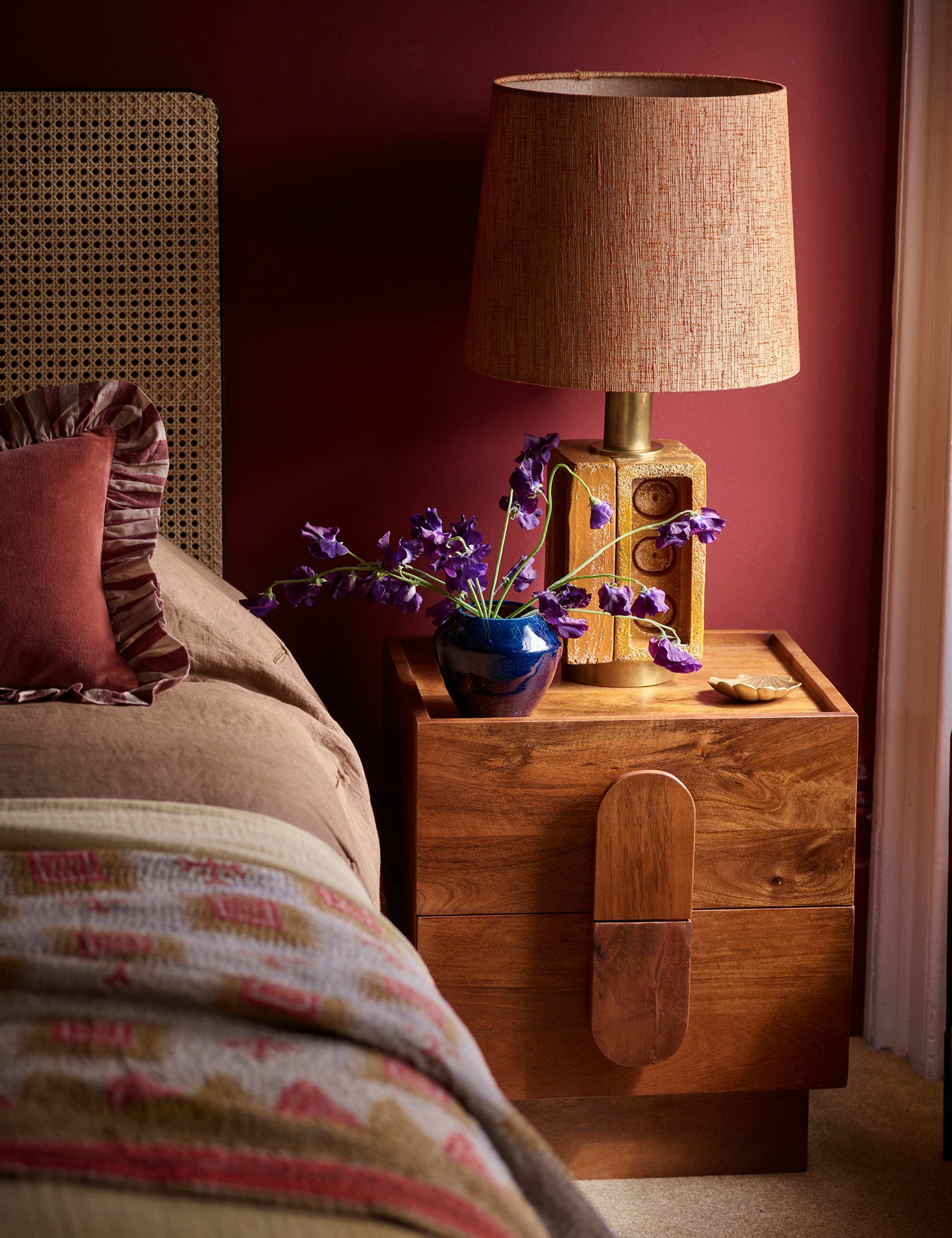 Rolo Mango Wood 2 Drawer Bedside Table 4 of 5