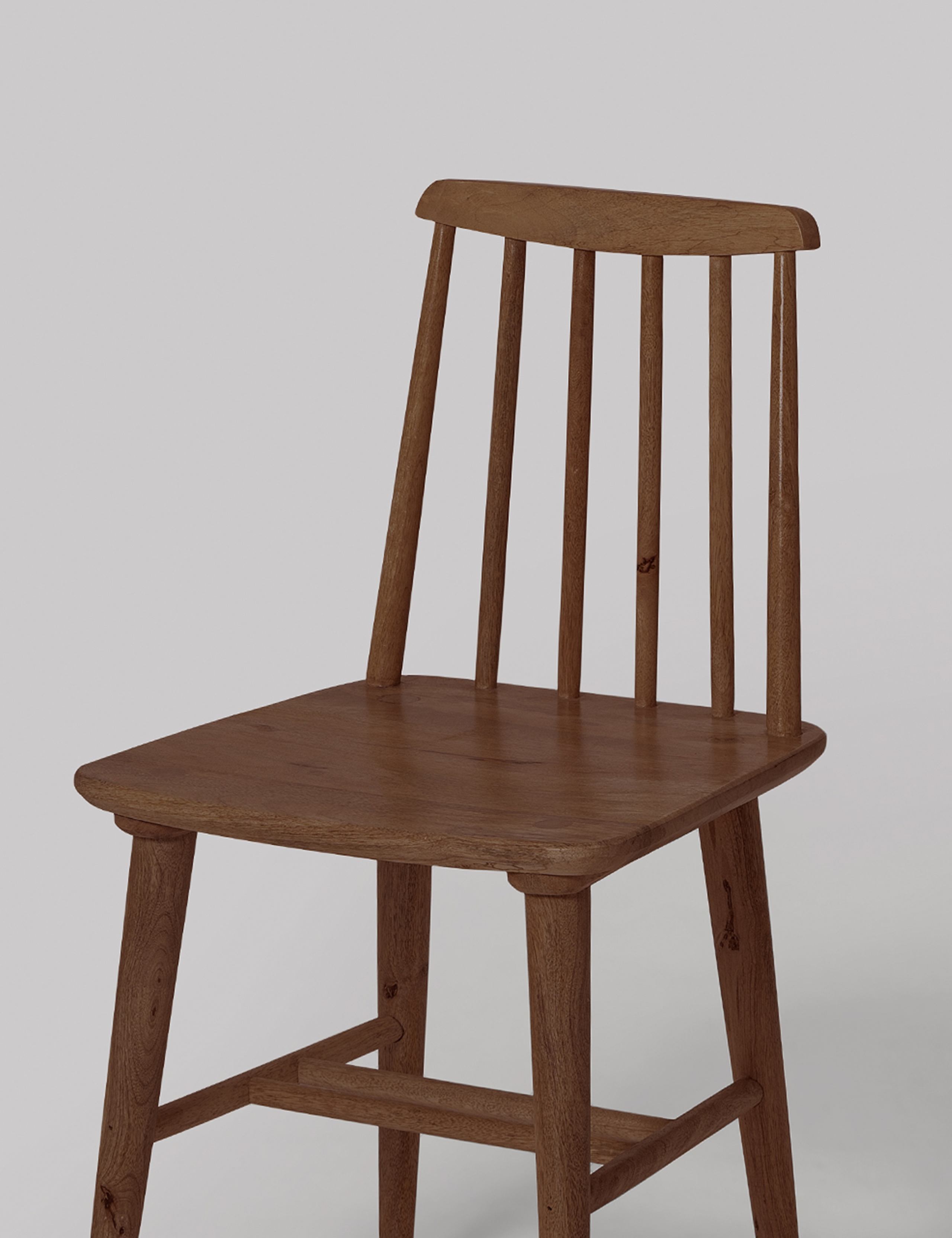 Set of 2 Ollie Acacia Wood Dining Chairs 2 of 5