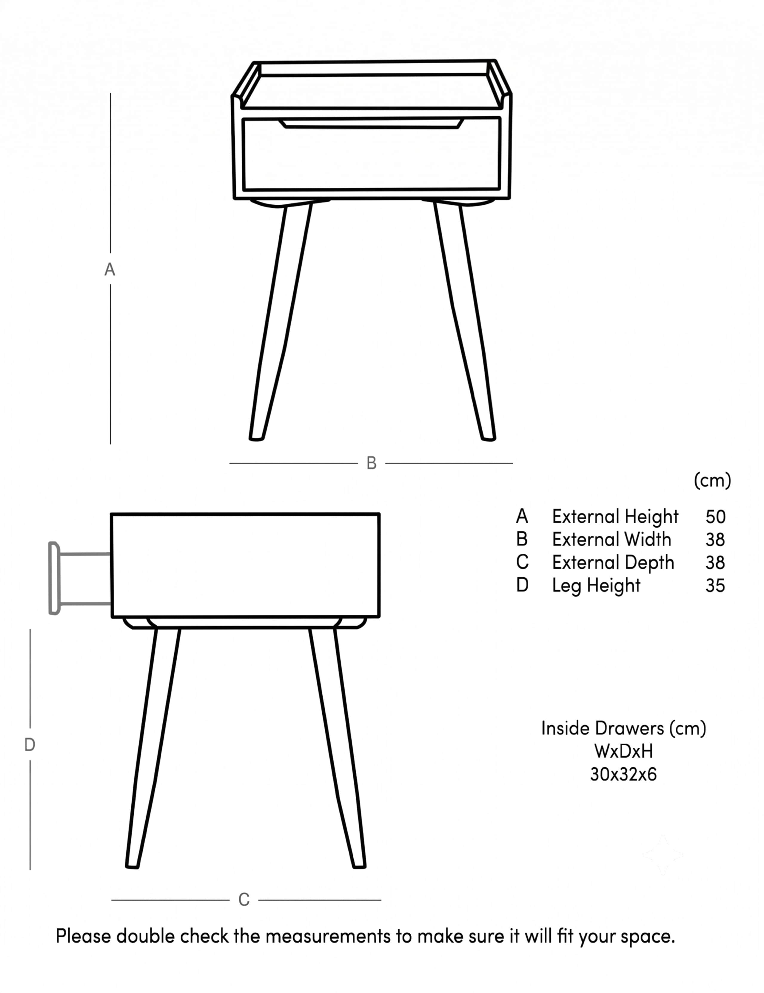 Southwark Acacia Wood Bedside Table 6 of 6