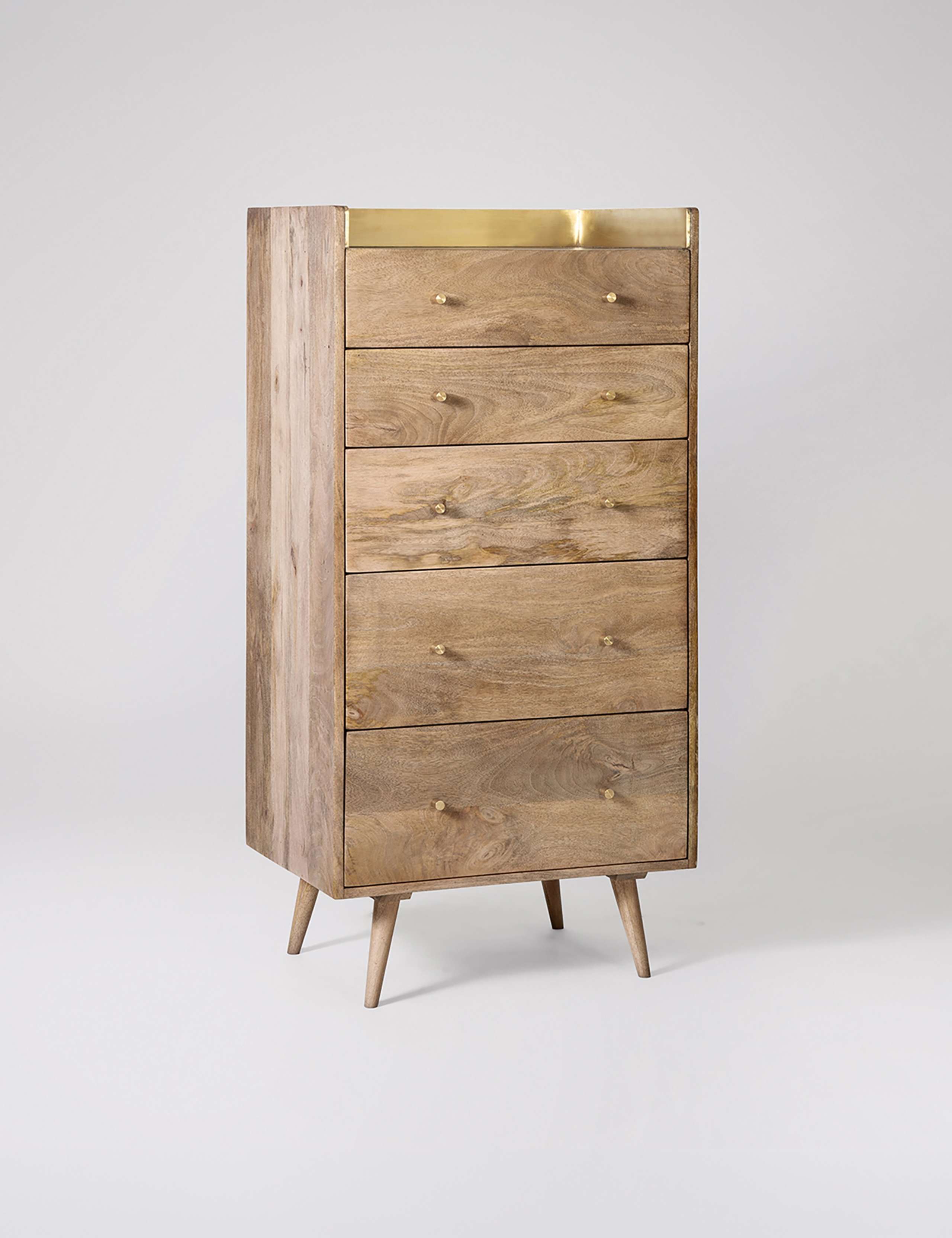 Fresco Mango Wood 5 Drawer Chest 3 of 5
