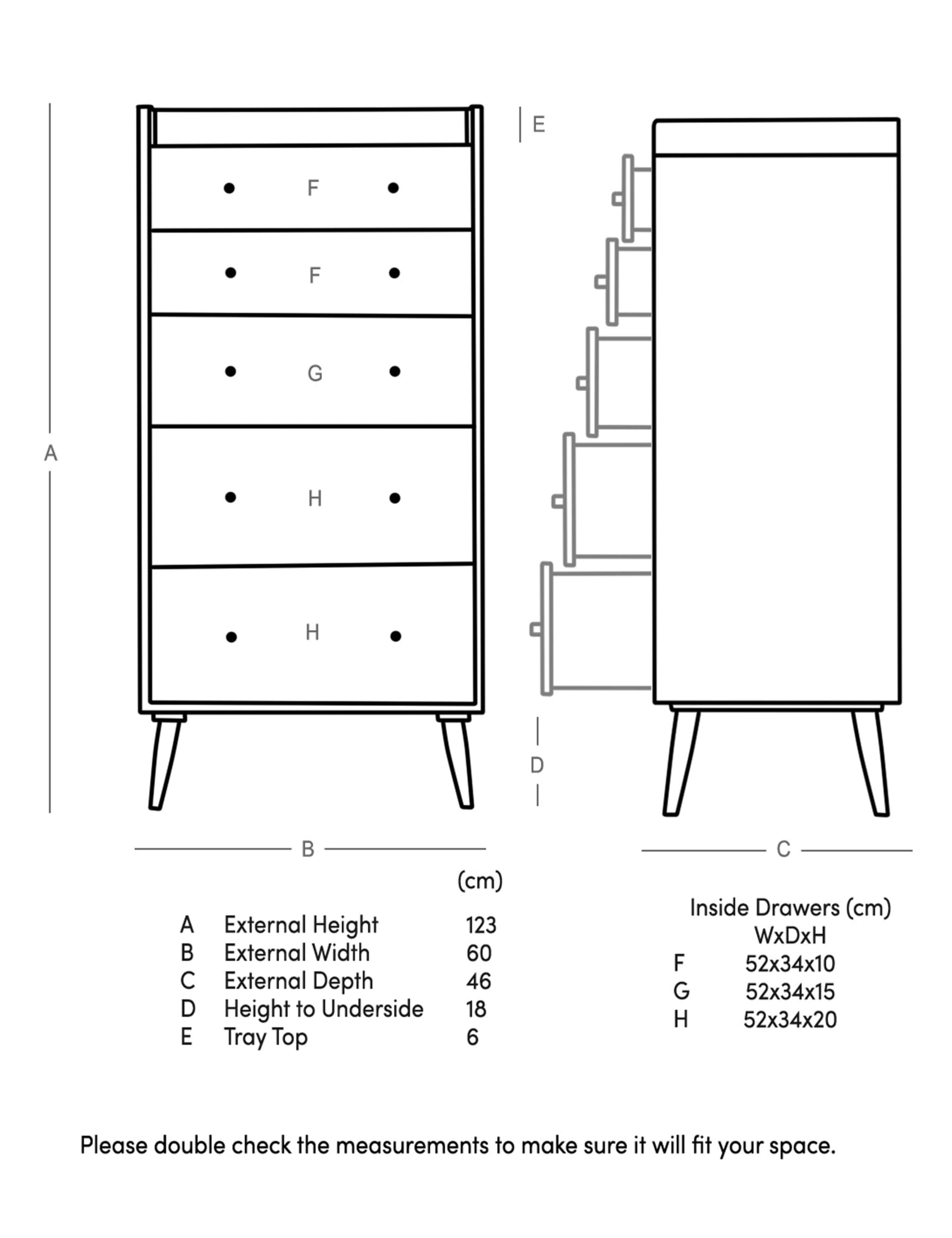 Fresco Mango Wood 5 Drawer Chest 5 of 5