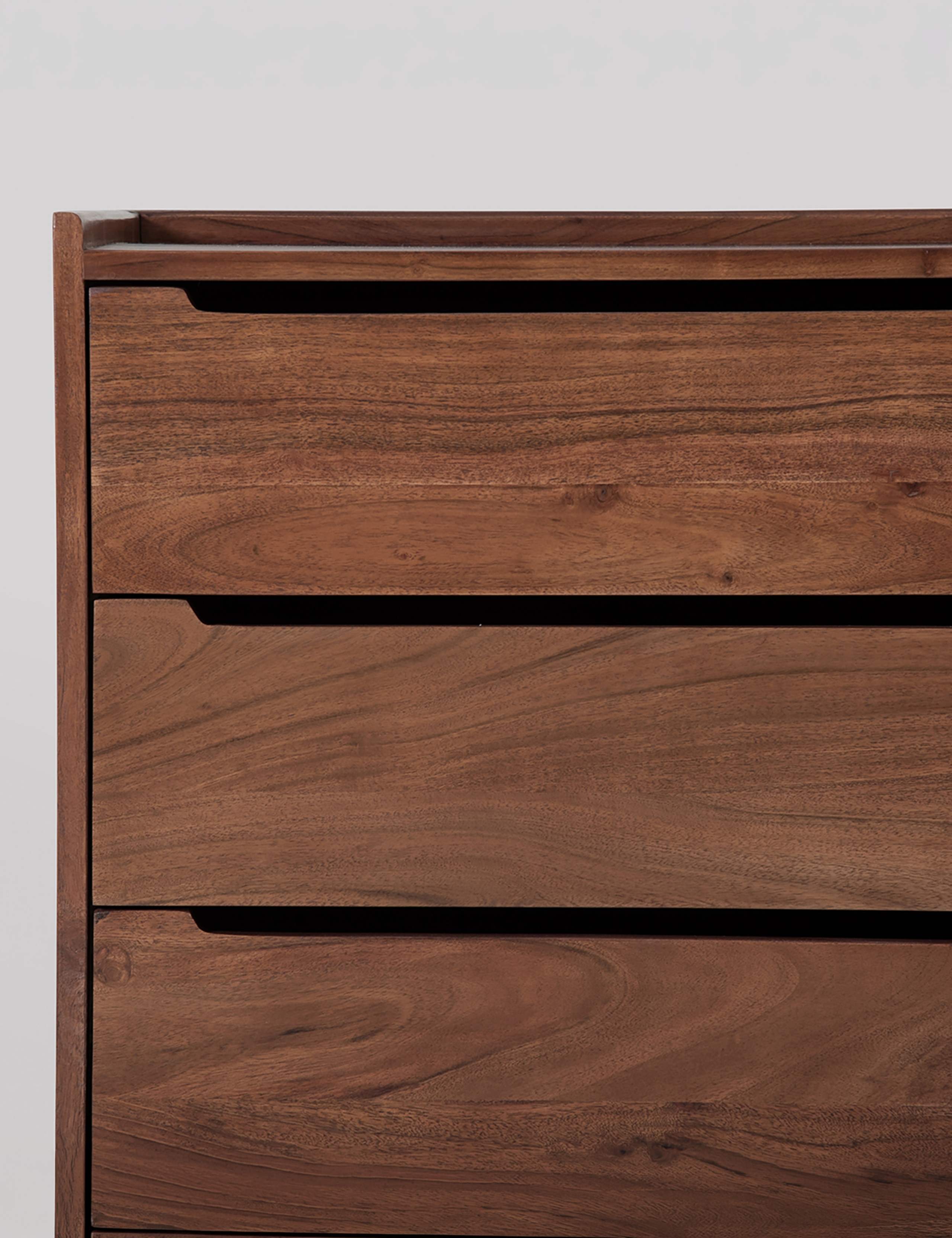 Southwark Acacia Wood 6 Drawer Chest 3 of 6