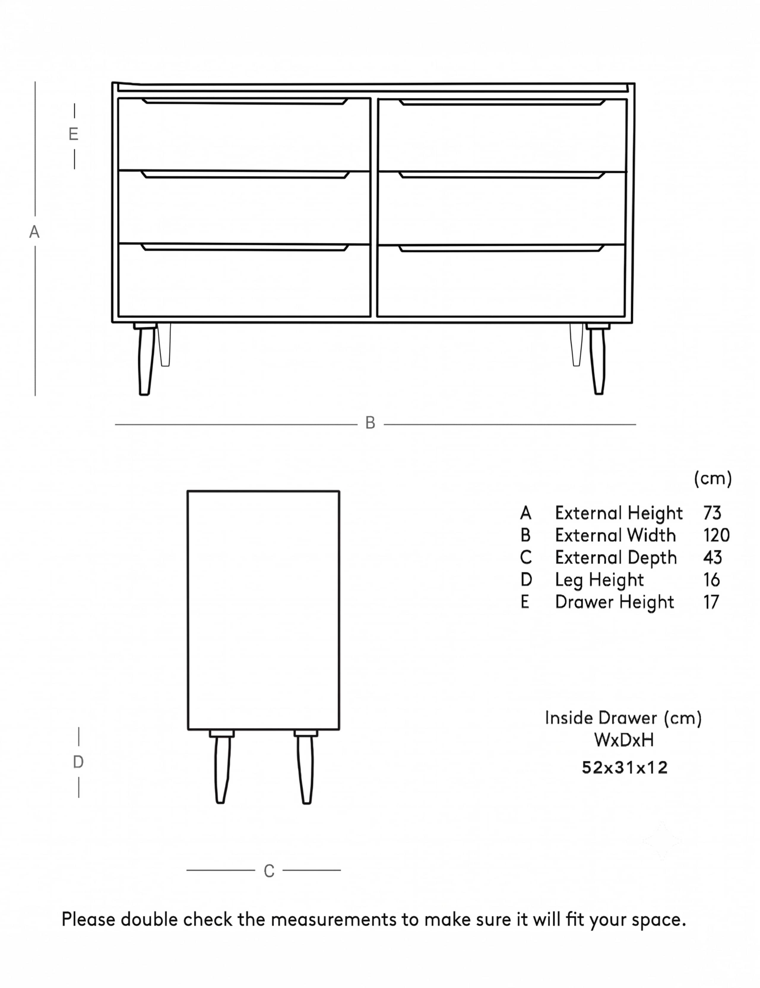 Southwark Acacia Wood 6 Drawer Chest 6 of 6