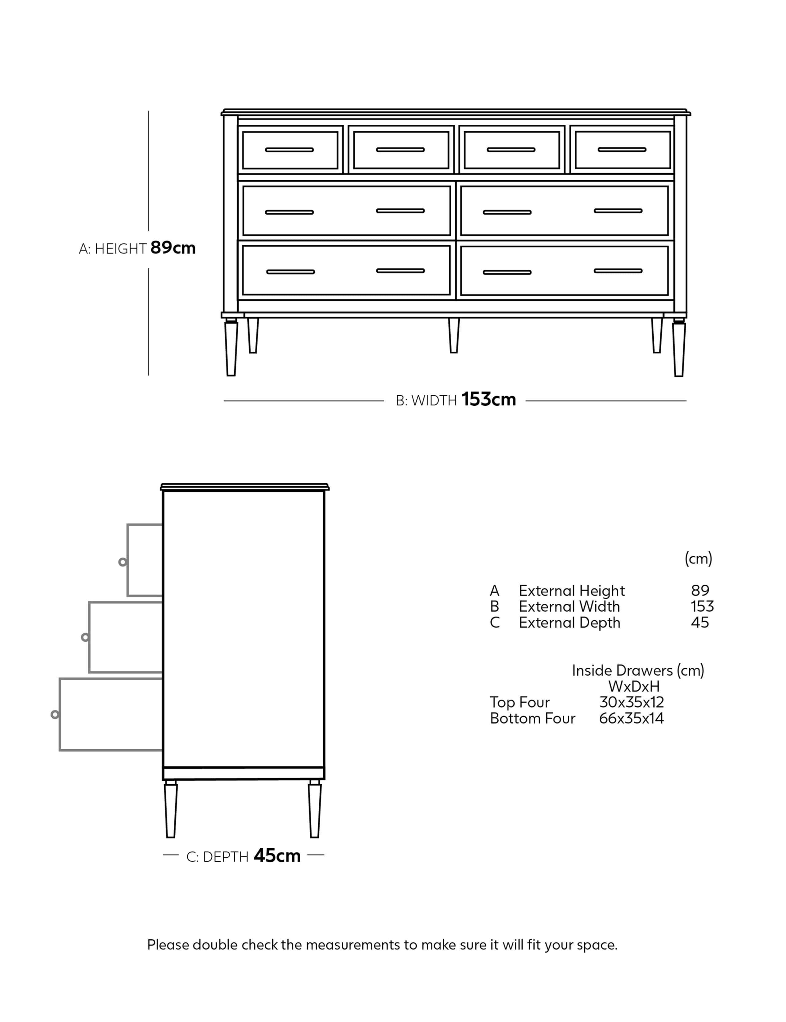 Claudine 8 Drawer Chest 6 of 7