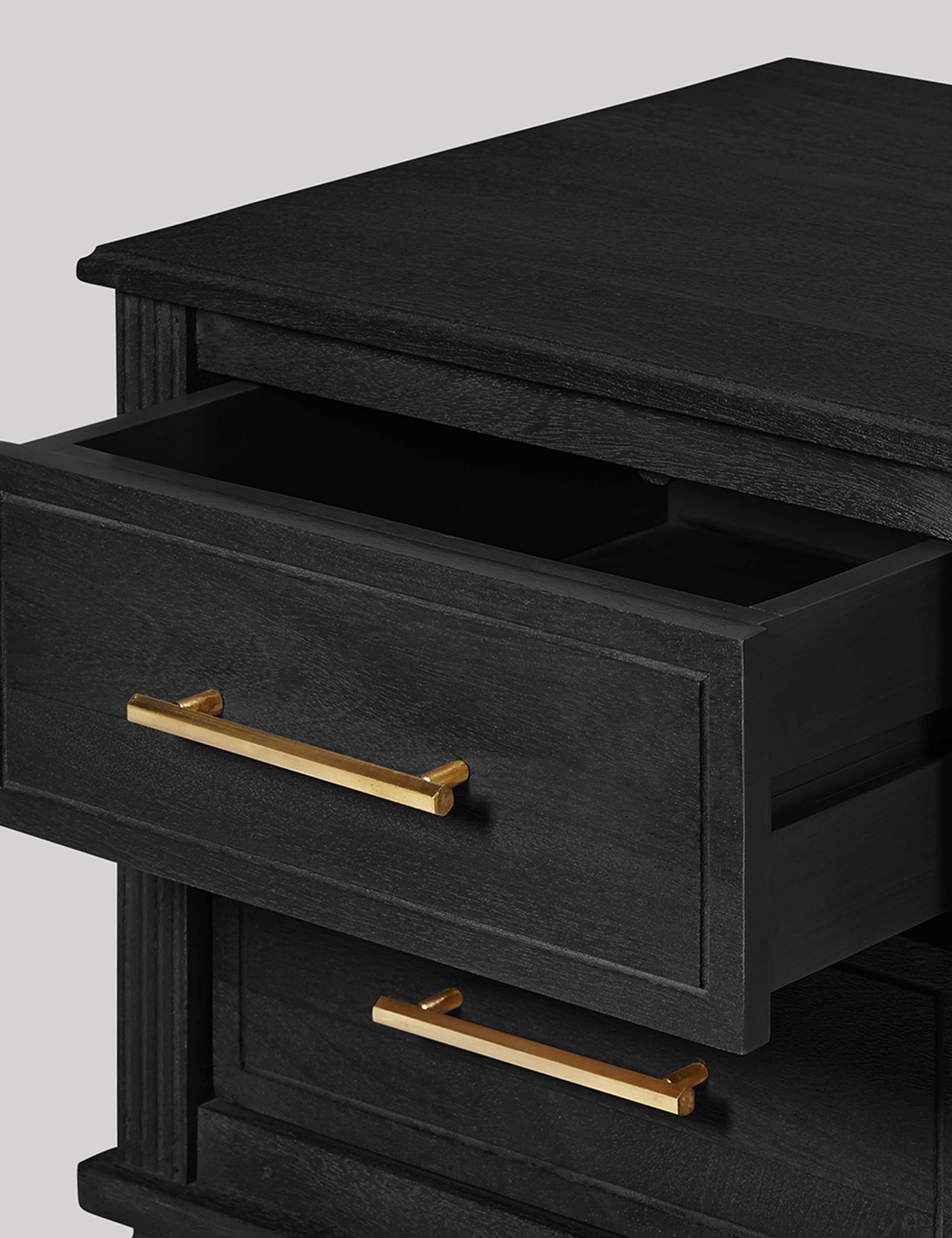 Claudine Mango Wood 2 Drawer Bedside Table 3 of 5