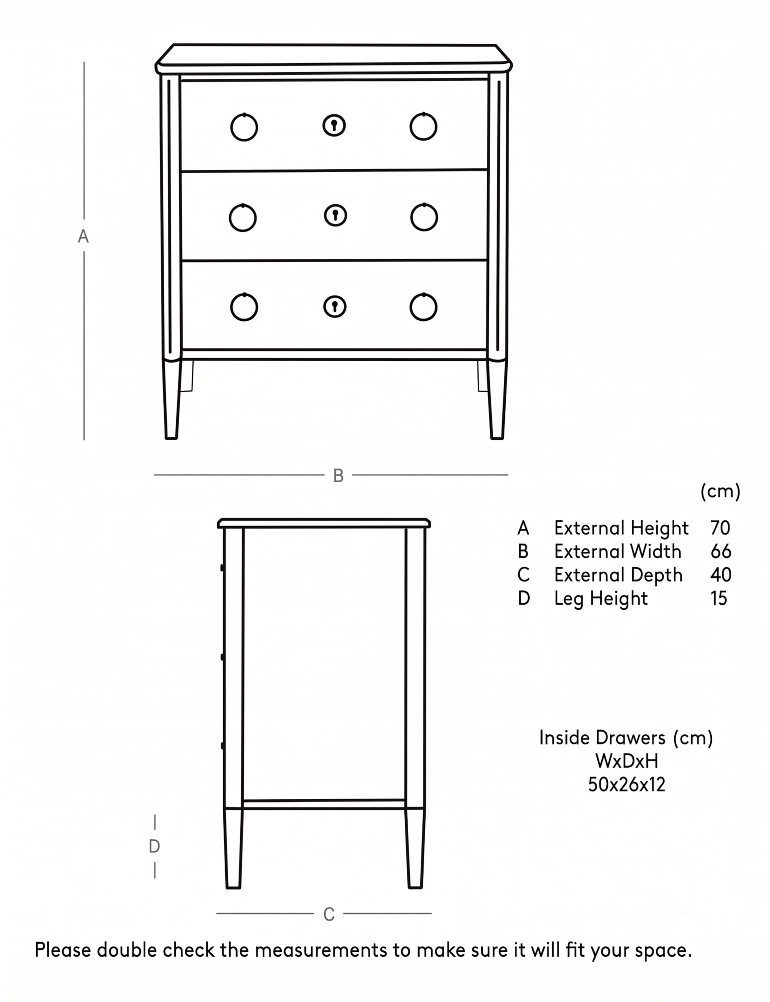 Reyna Mango Wood 3 Drawer Chest 6 of 6